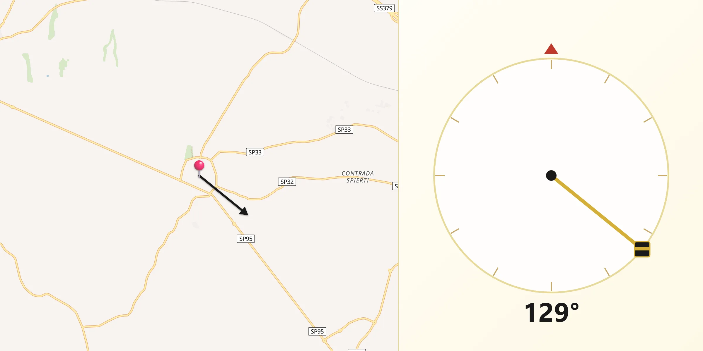 Direzione della Qibla da Carovigno