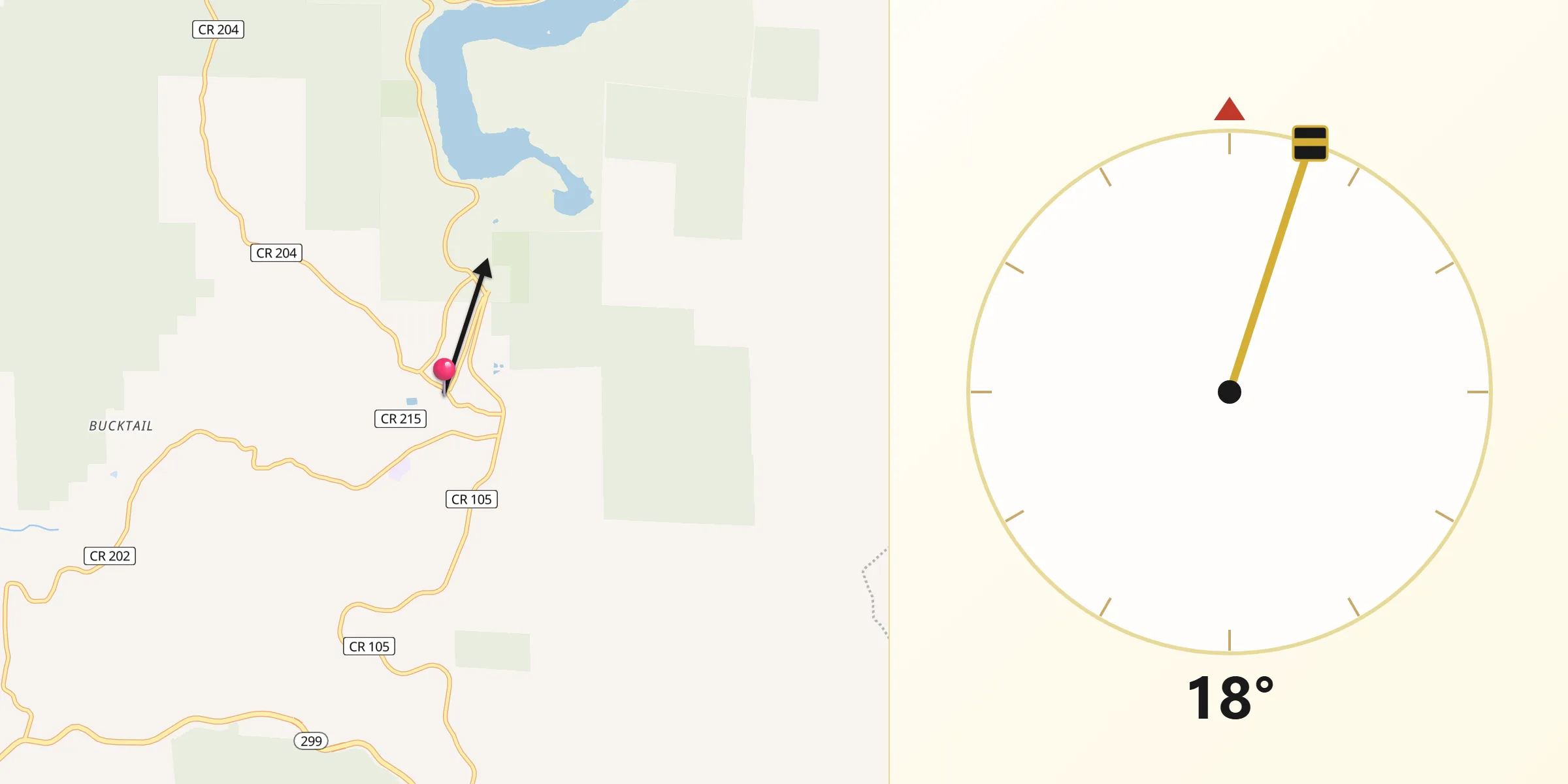 Qibla Direction from Lewiston