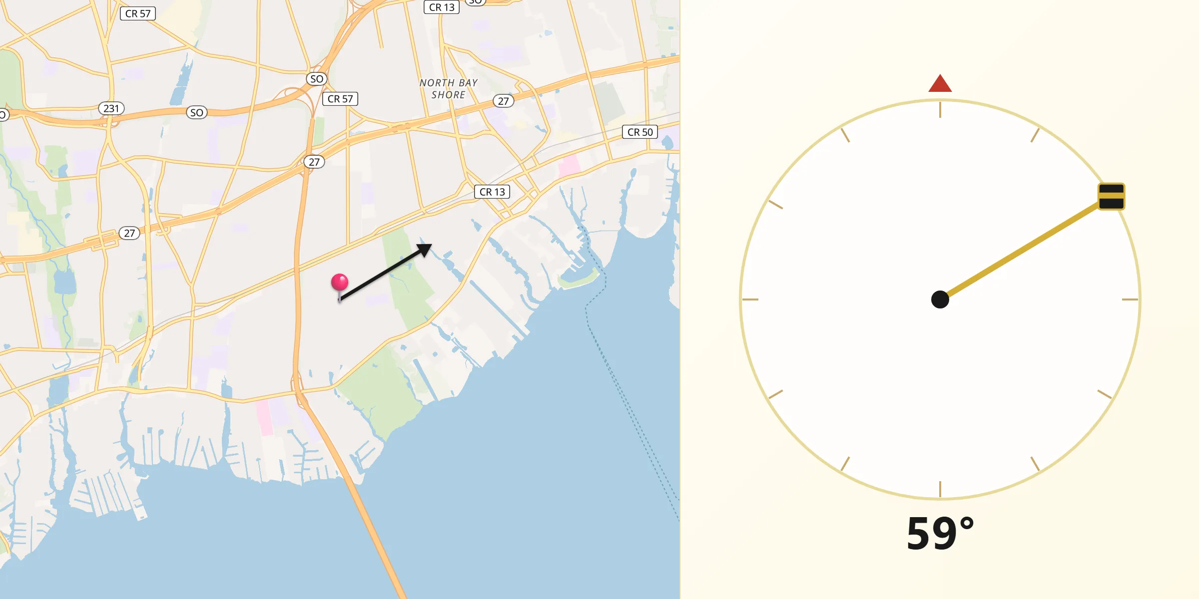 Qibla Direction from West Bay Shore