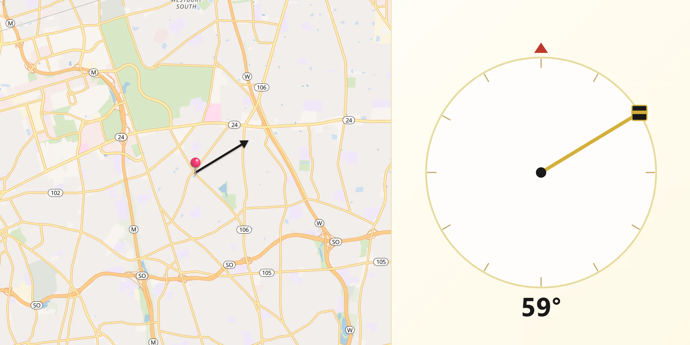 Qibla Direction from East Meadow