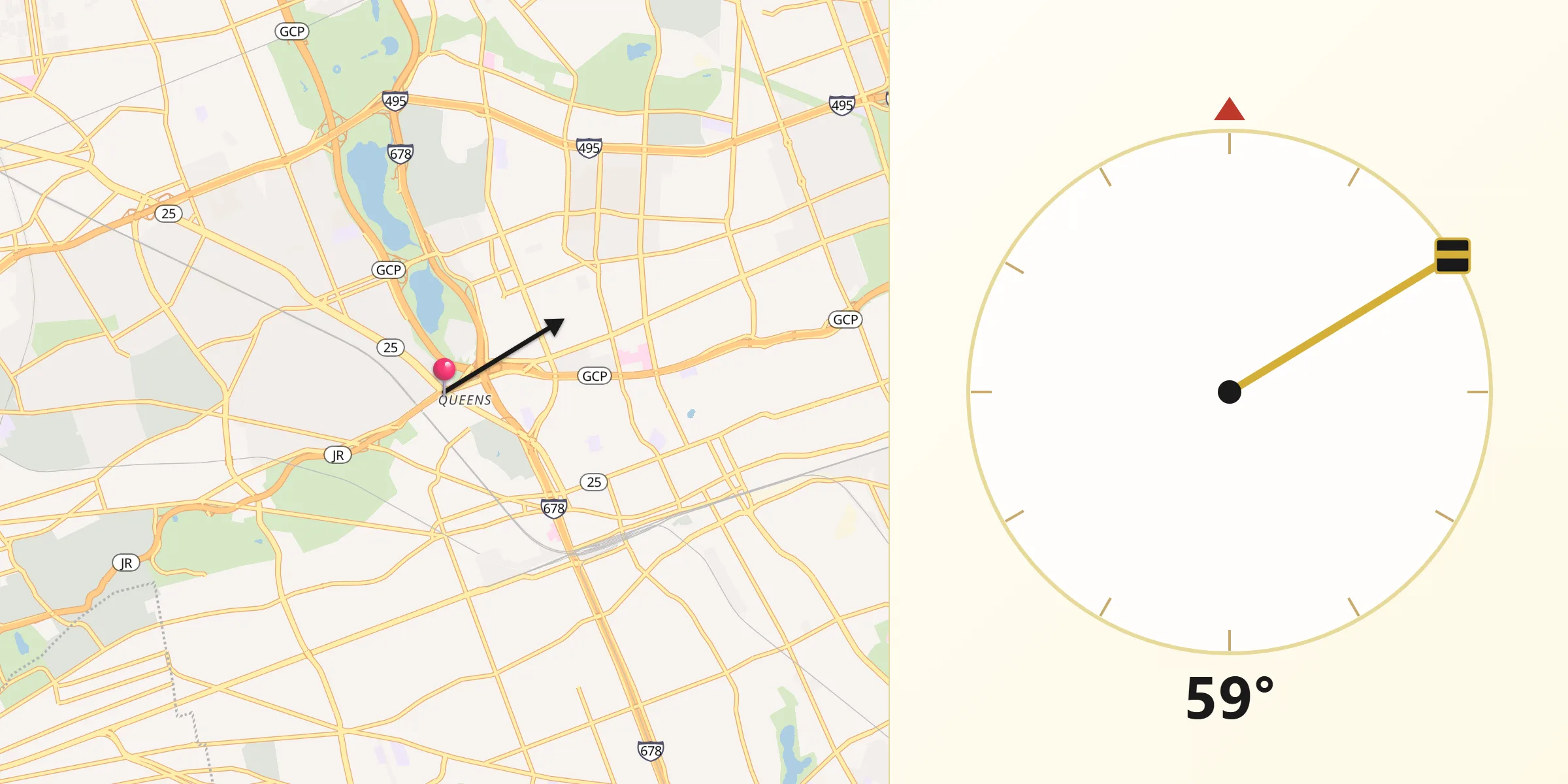 Qibla Direction from Kew Gardens