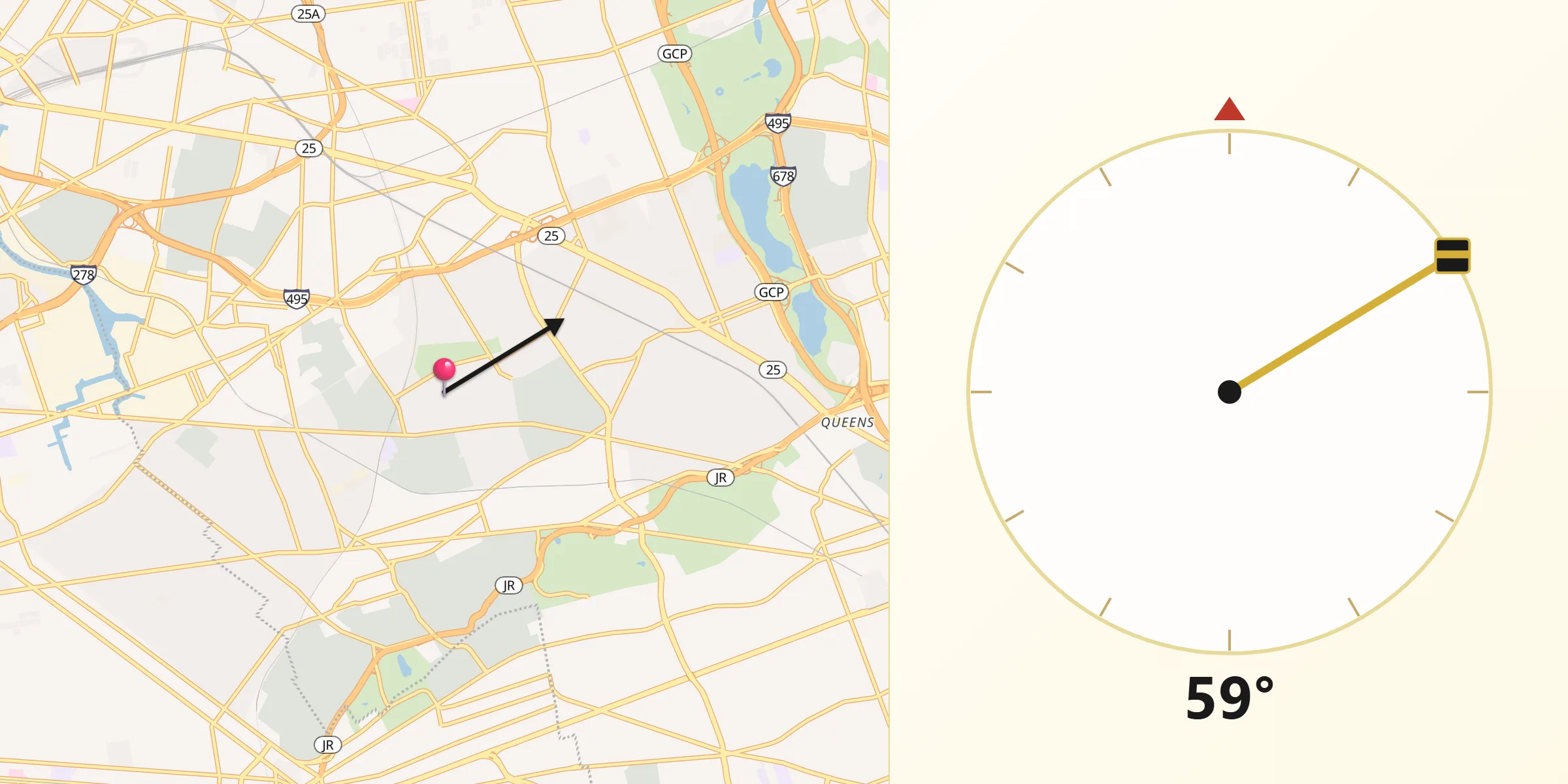 Qibla Direction from Middle Village