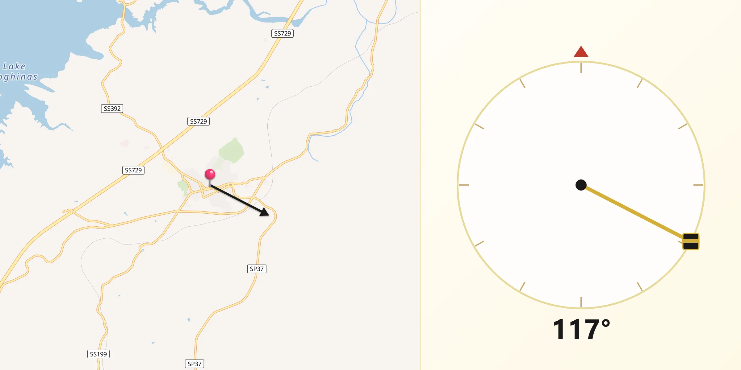 Direzione della Qibla da Oschiri