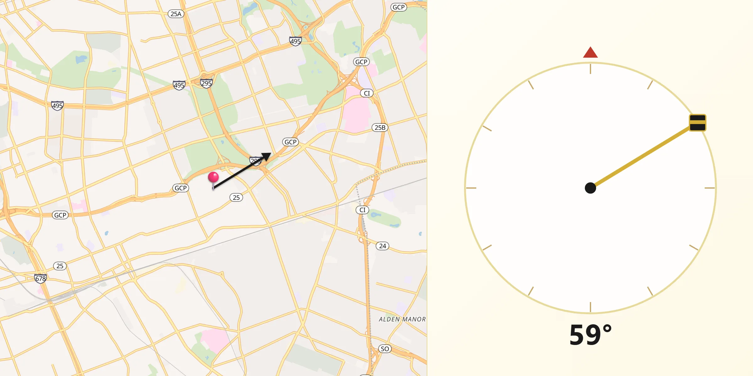 Qibla Direction from Terrace Heights