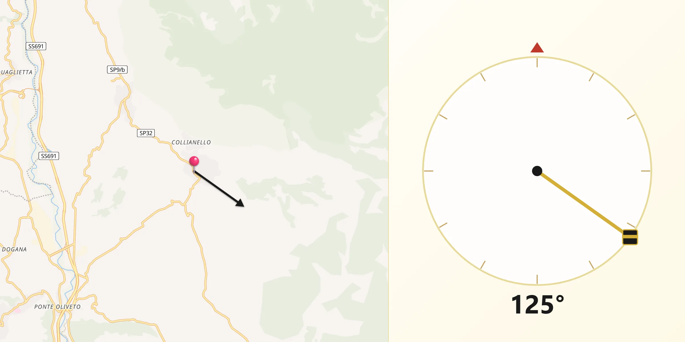 Direzione della Qibla da Colliano