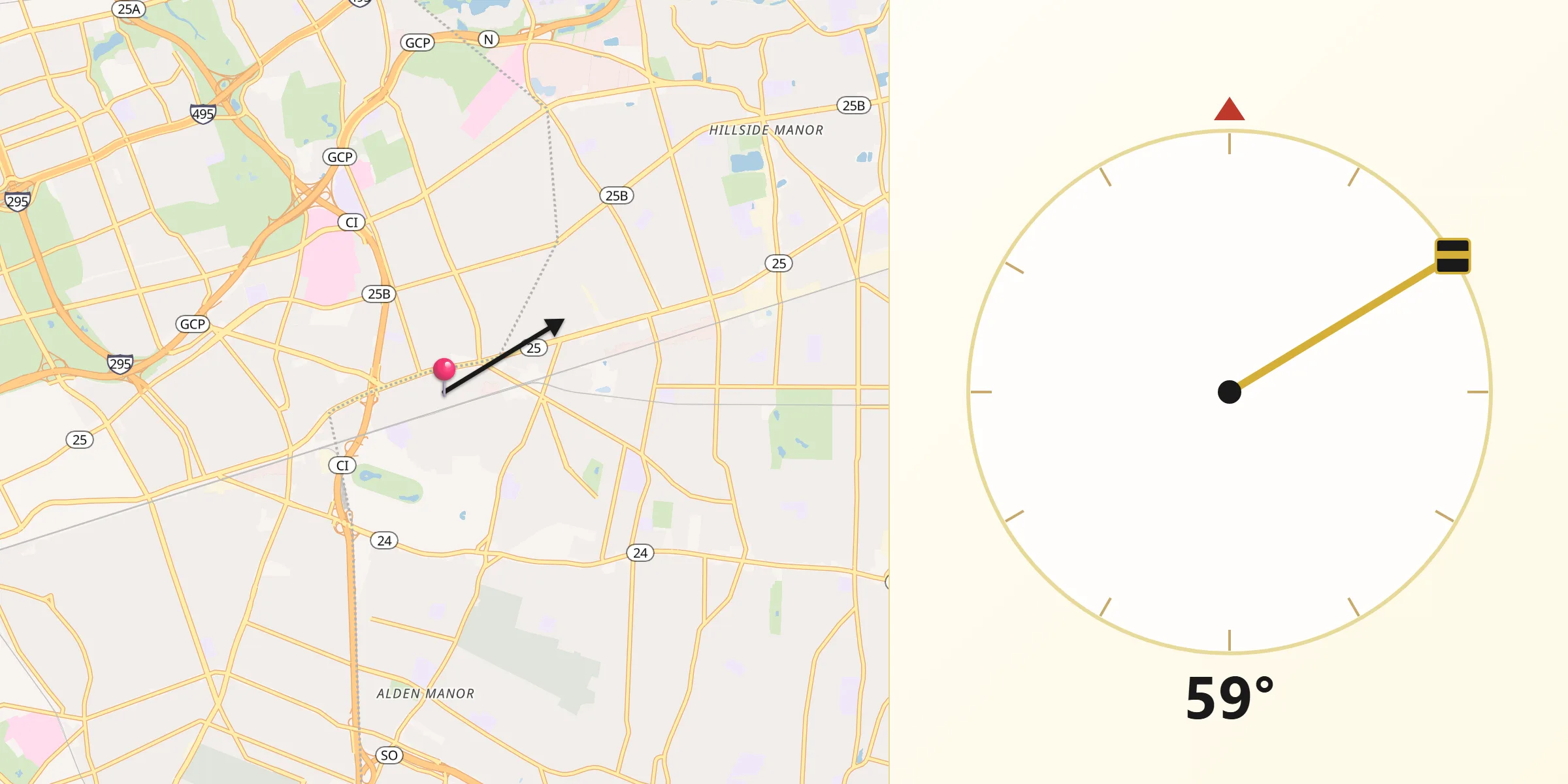 Qibla Direction from Bellerose