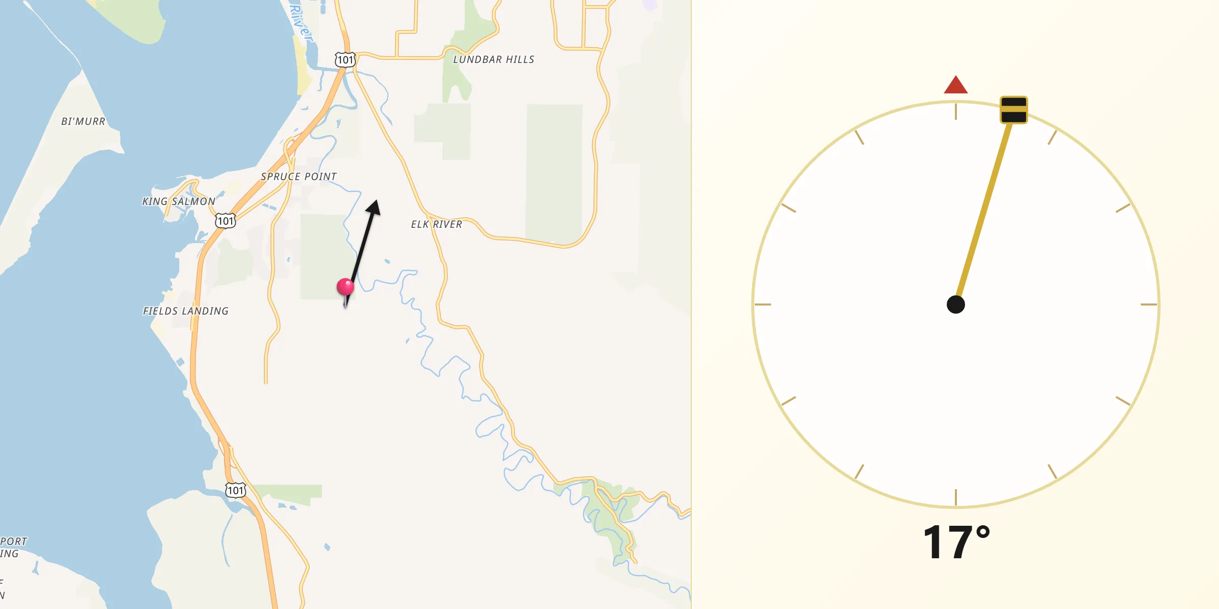 Qibla Direction from Humboldt Hill