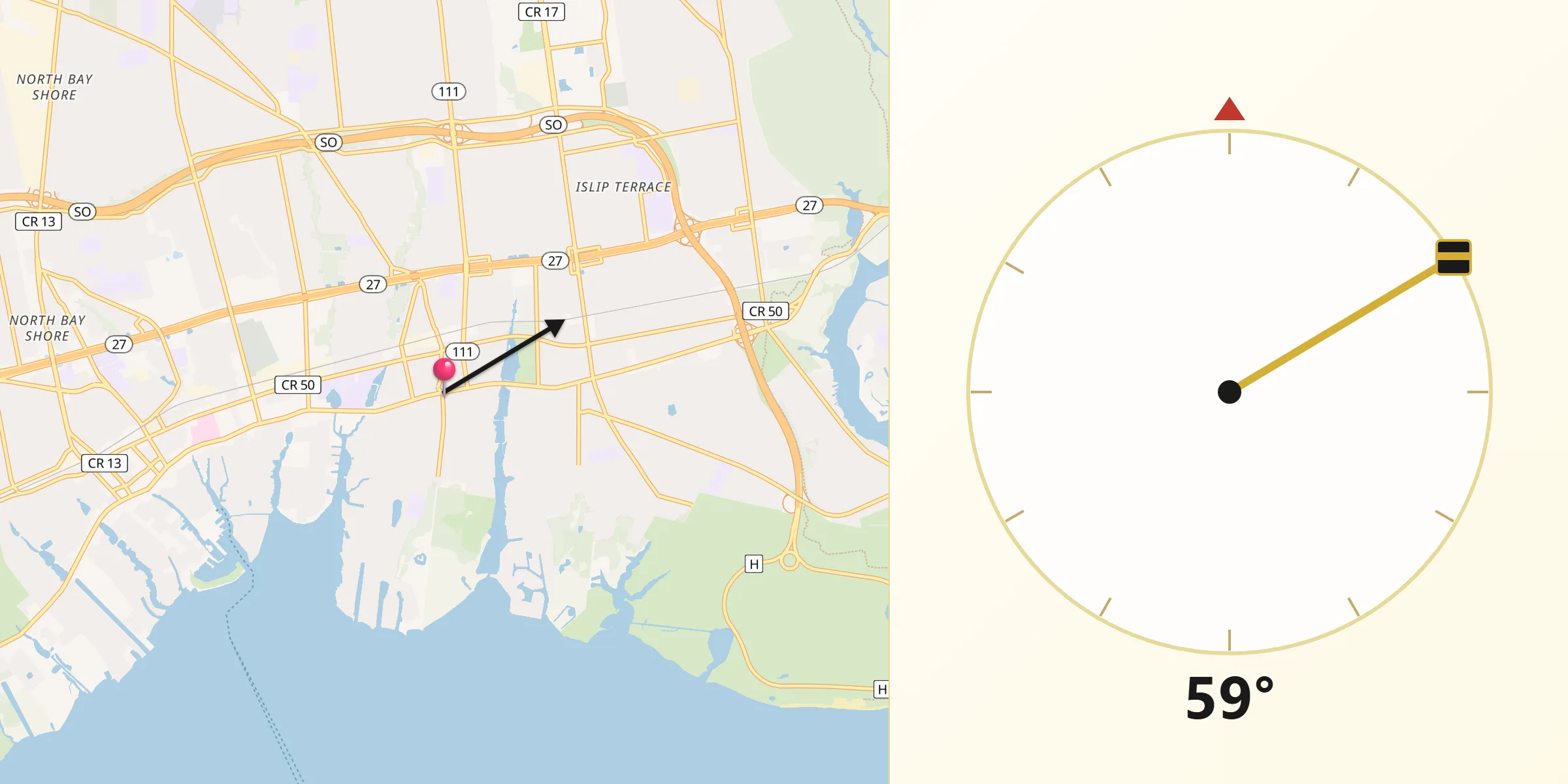 Qibla Direction from Islip