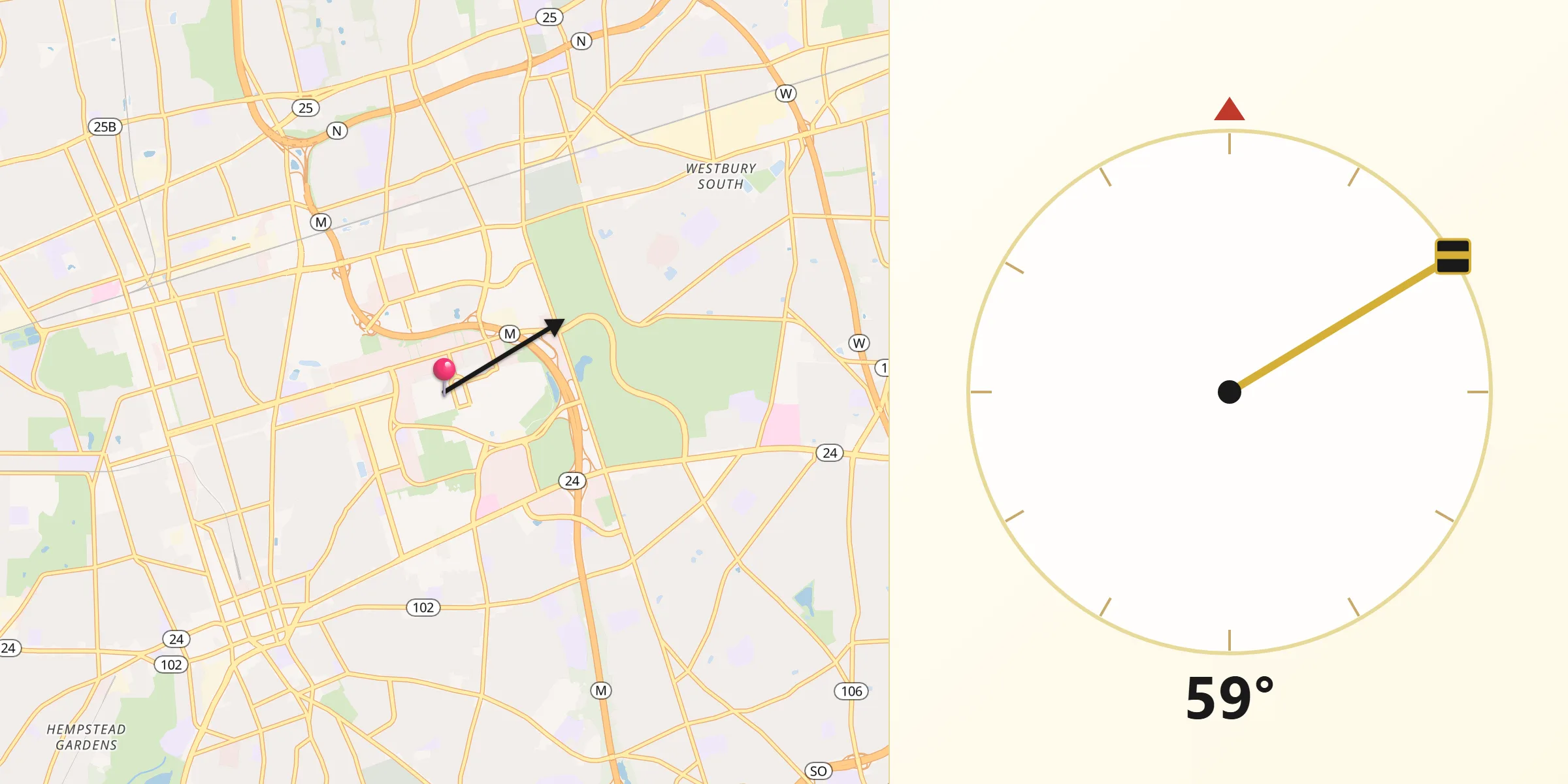 Qibla Direction from East Garden City