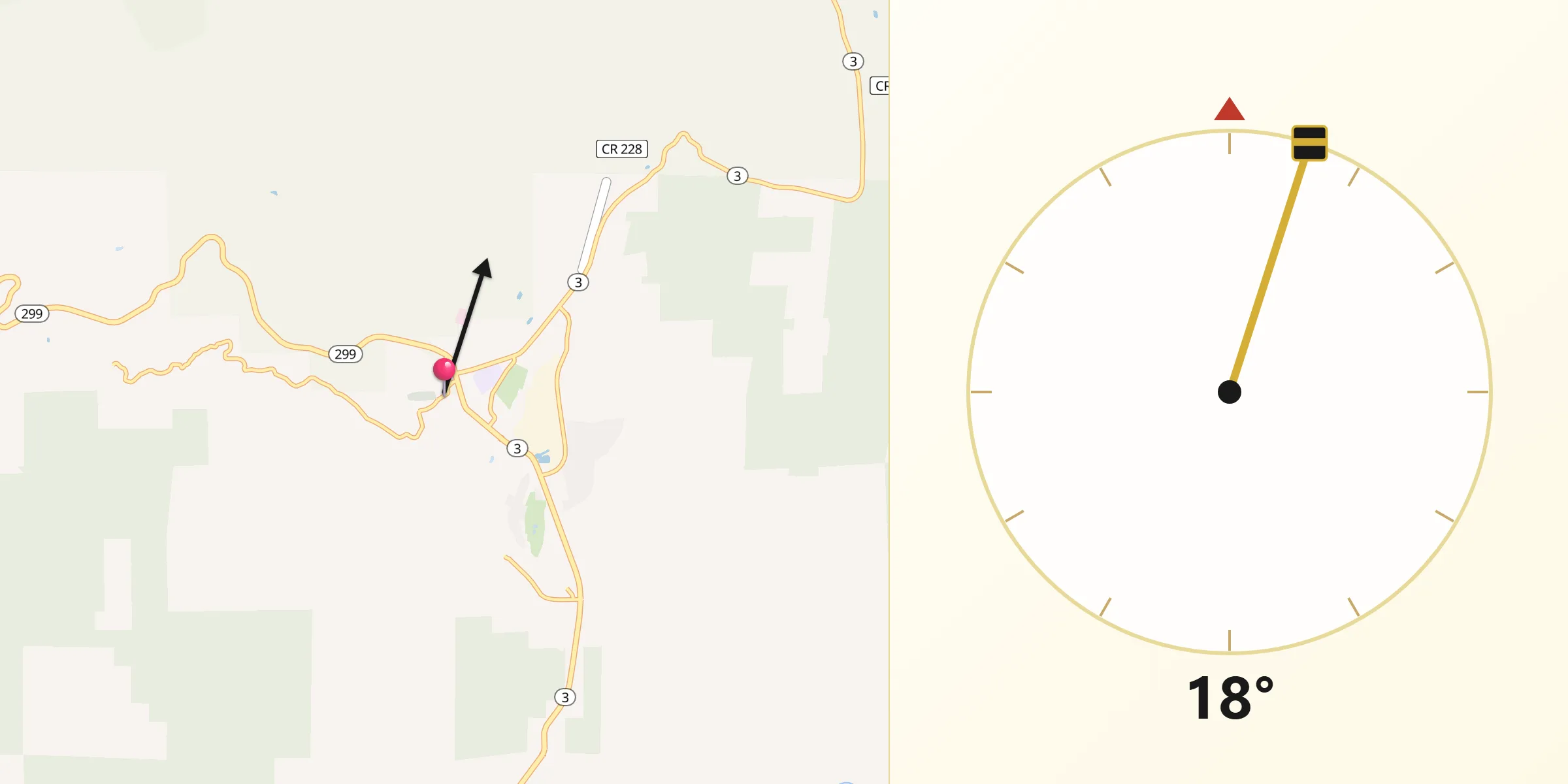 Qibla Direction from Weaverville