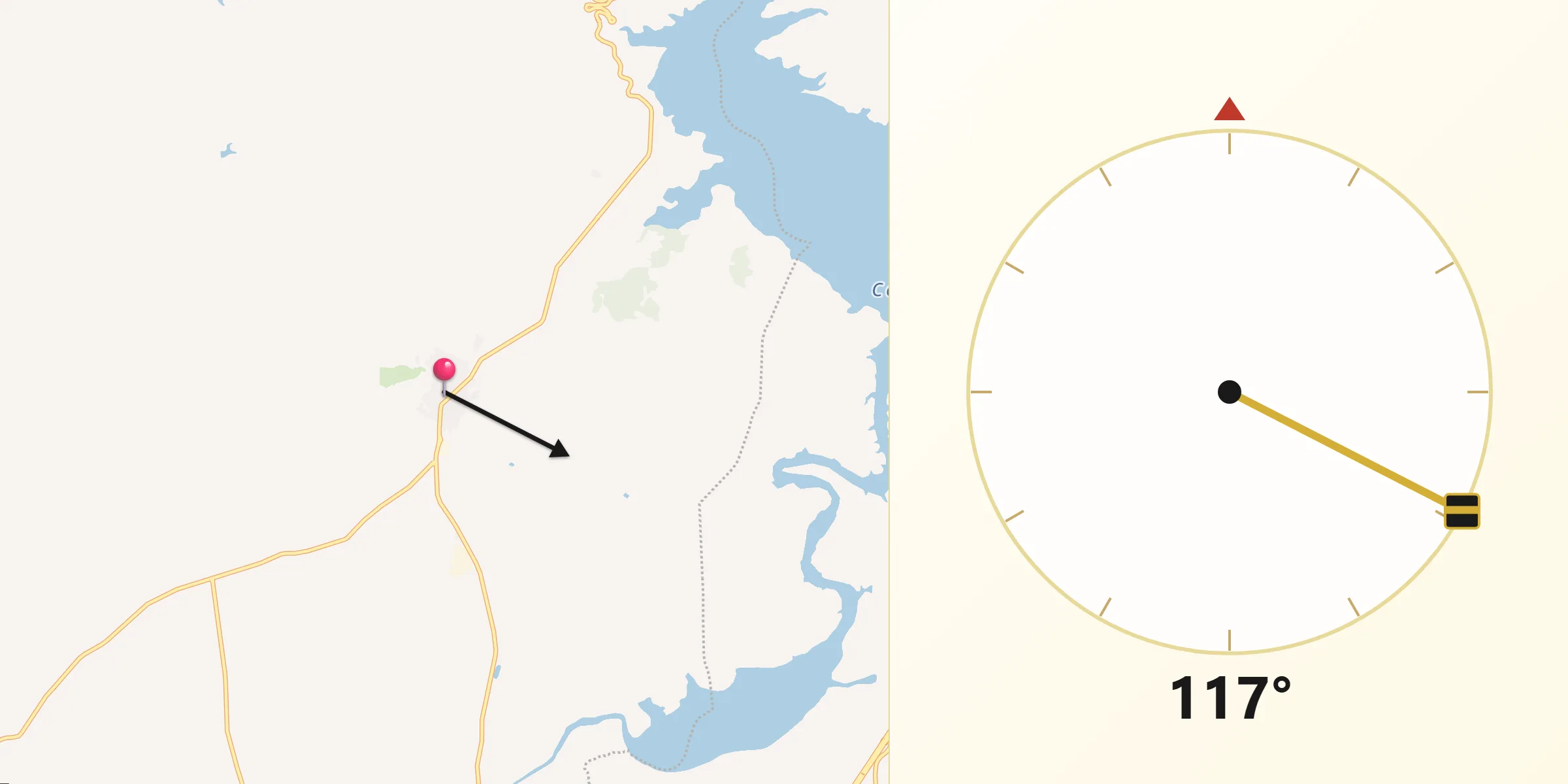 Direzione della Qibla da Tula