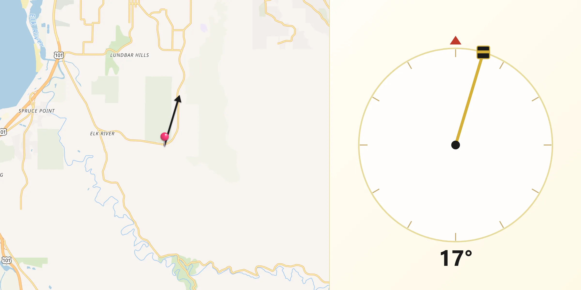 Qibla Direction from Pine Hills