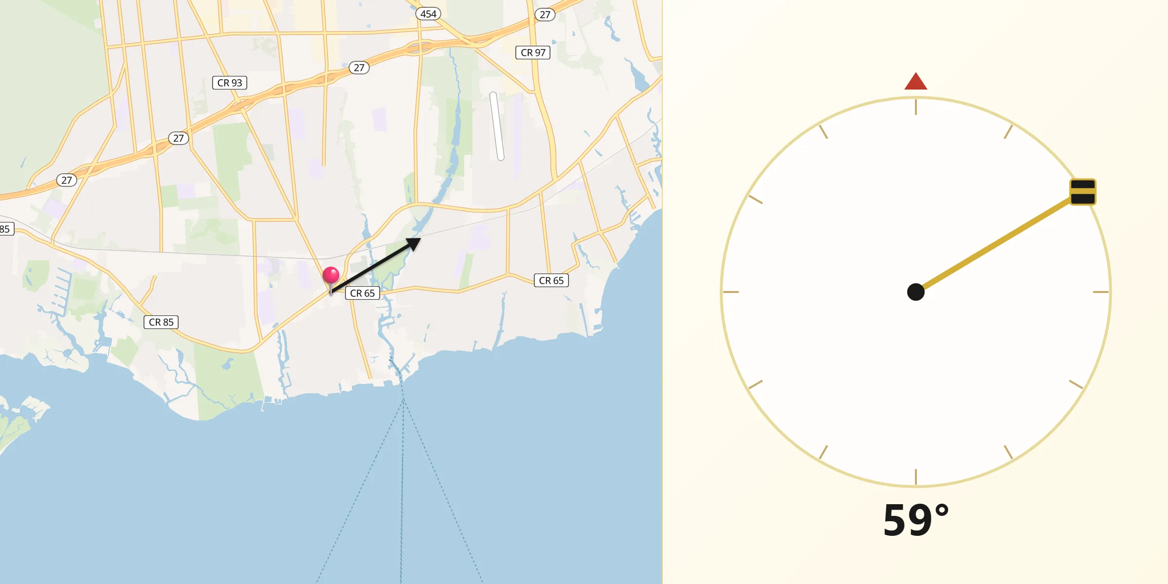 Qibla Direction from Sayville