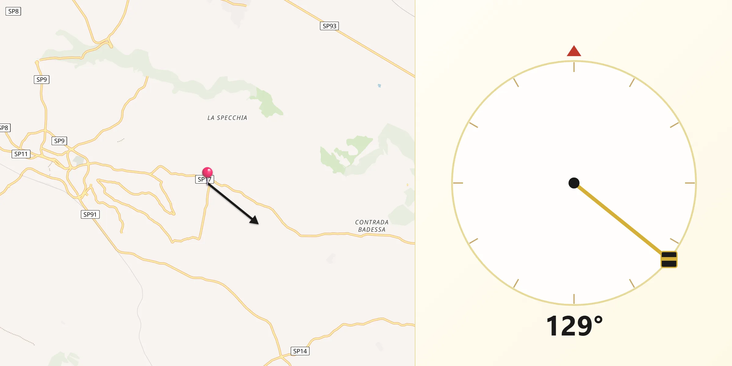 Direzione della Qibla da Casalini