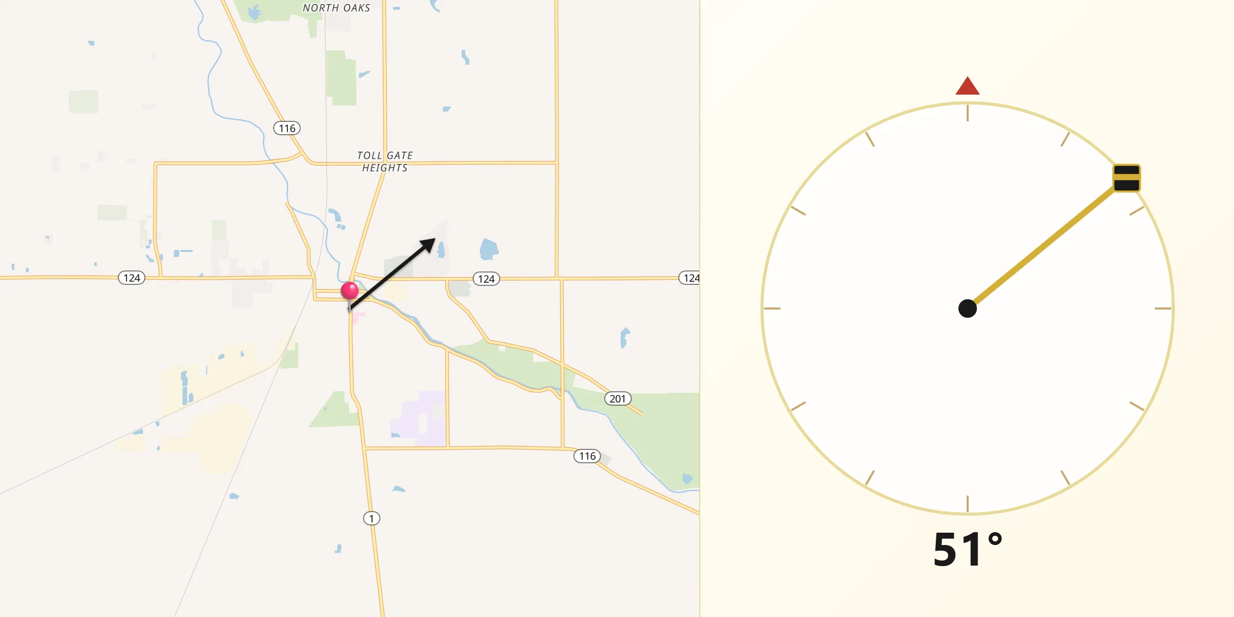 Qibla Direction from Bluffton