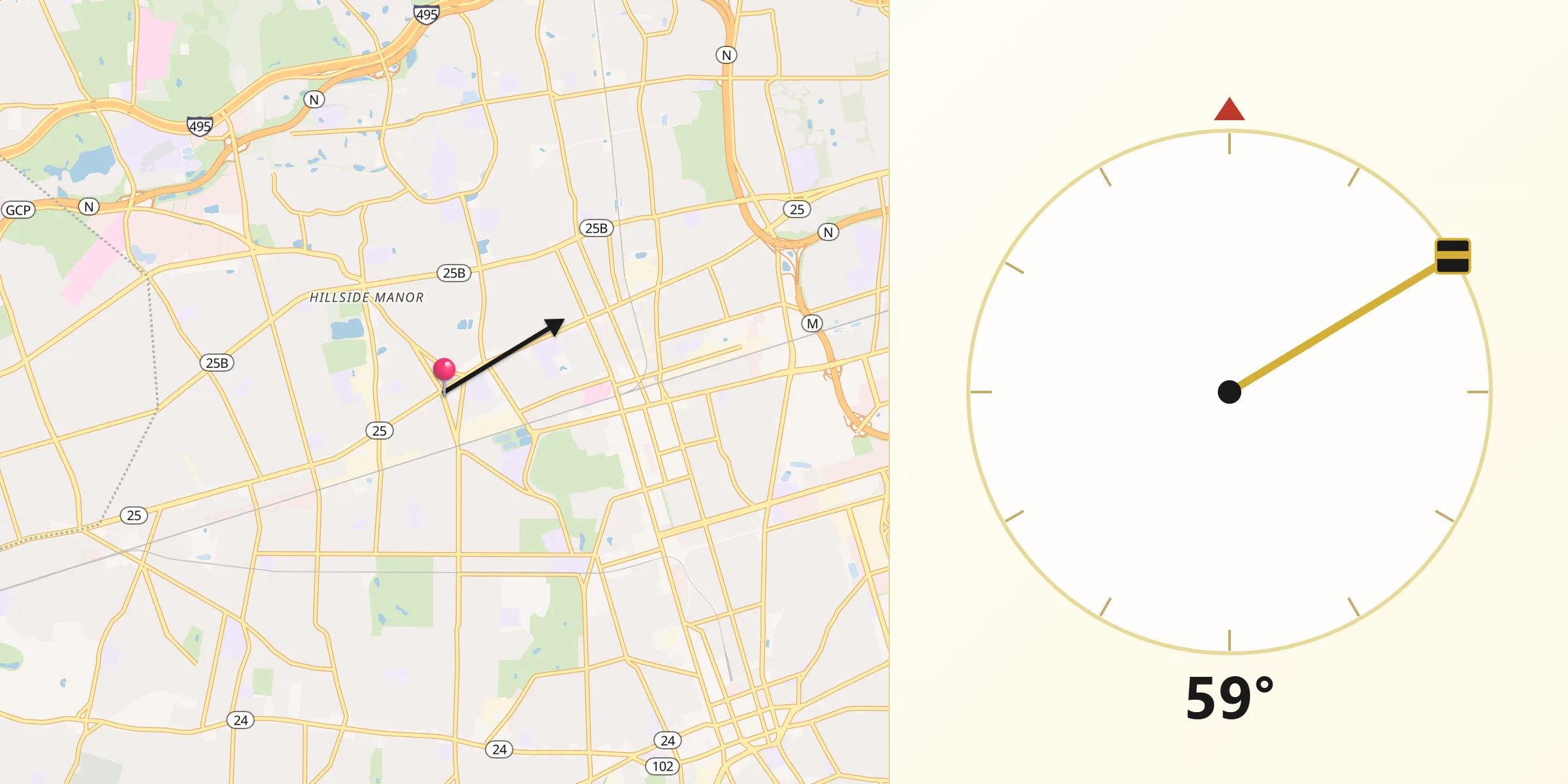 Qibla Direction from Garden City Park