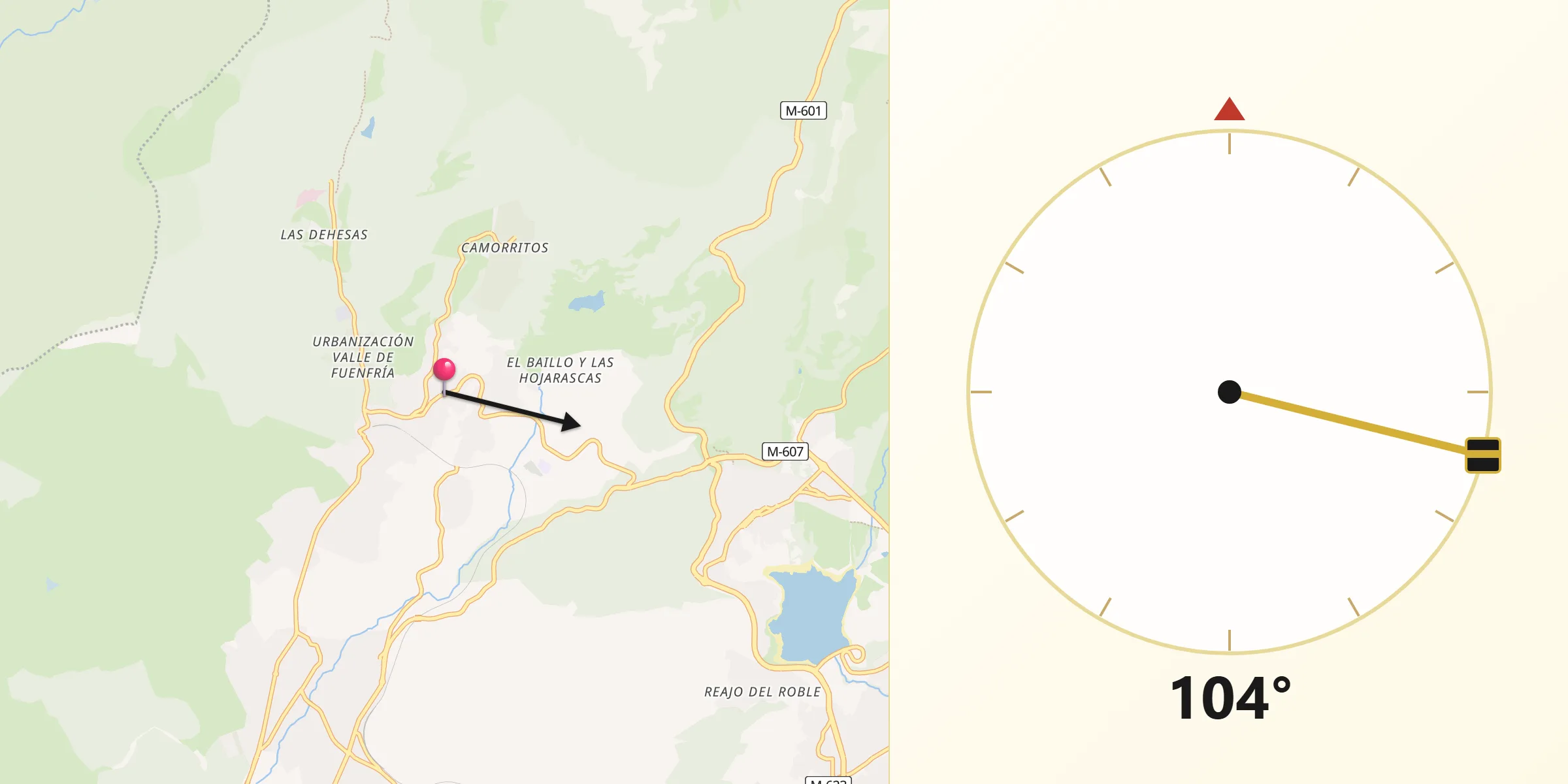 Dirección de la Qibla desde Cercedilla
