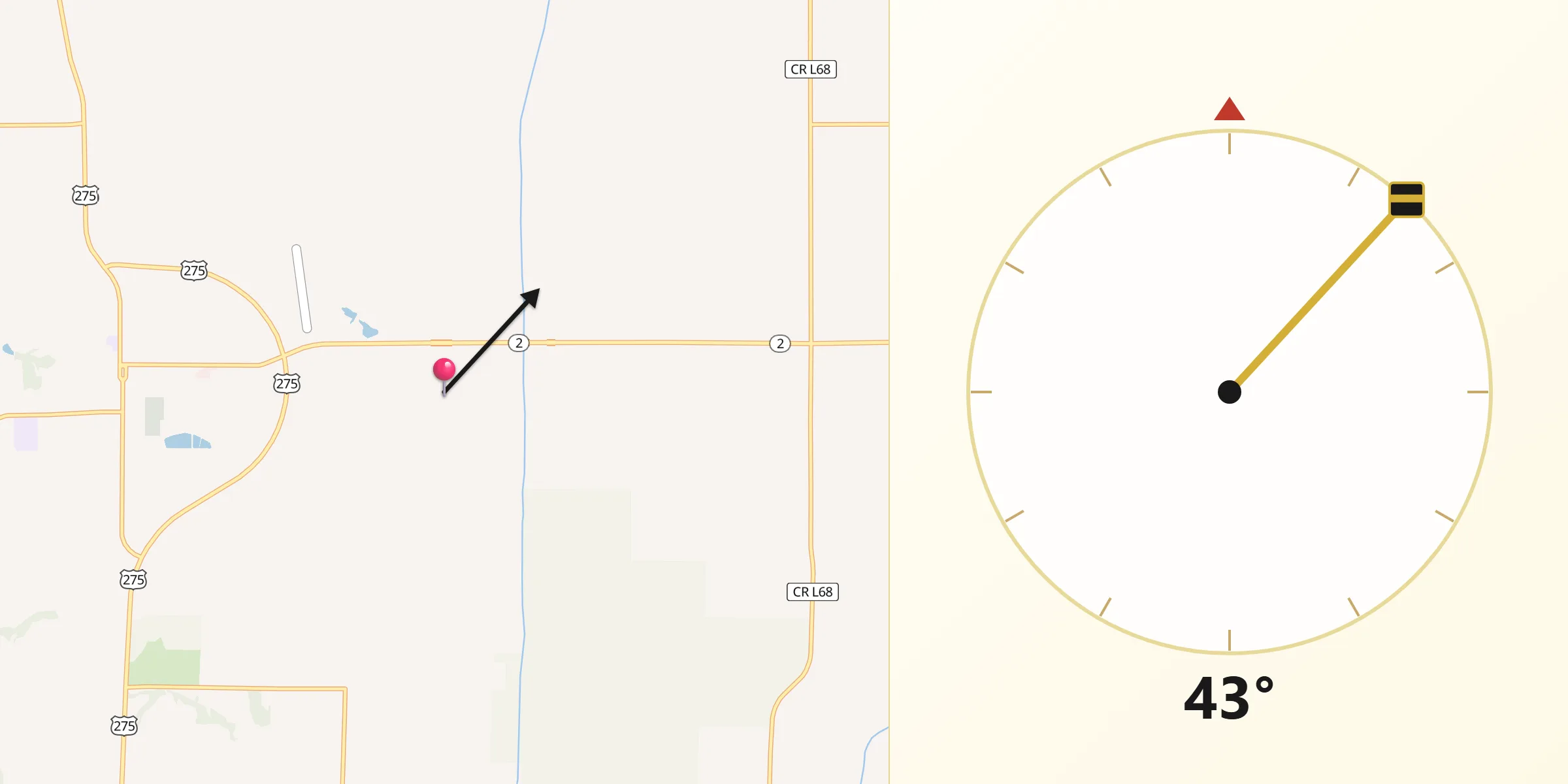 Dirección de la Qibla desde Fremont