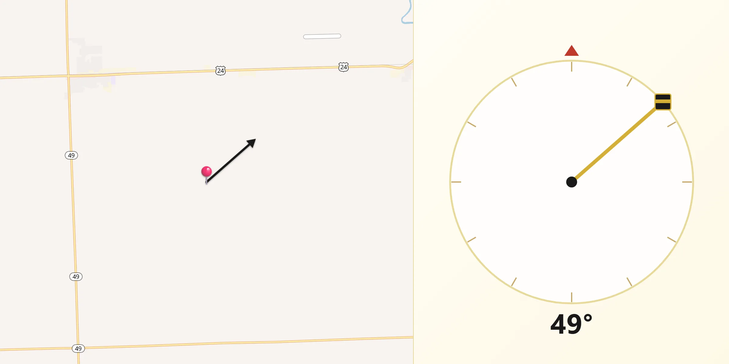 Qibla Direction from Iroquois