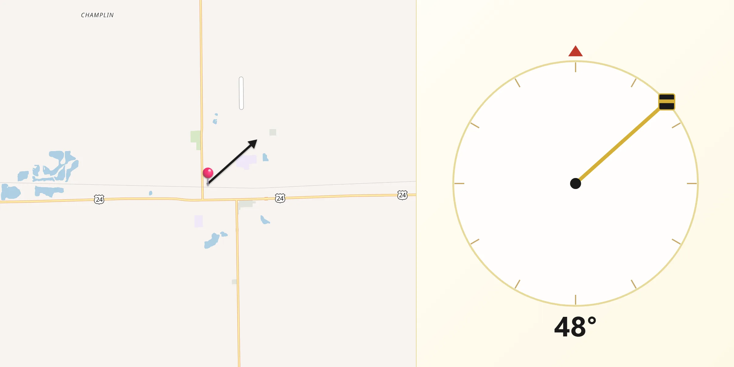 Qibla Direction from Fairbury