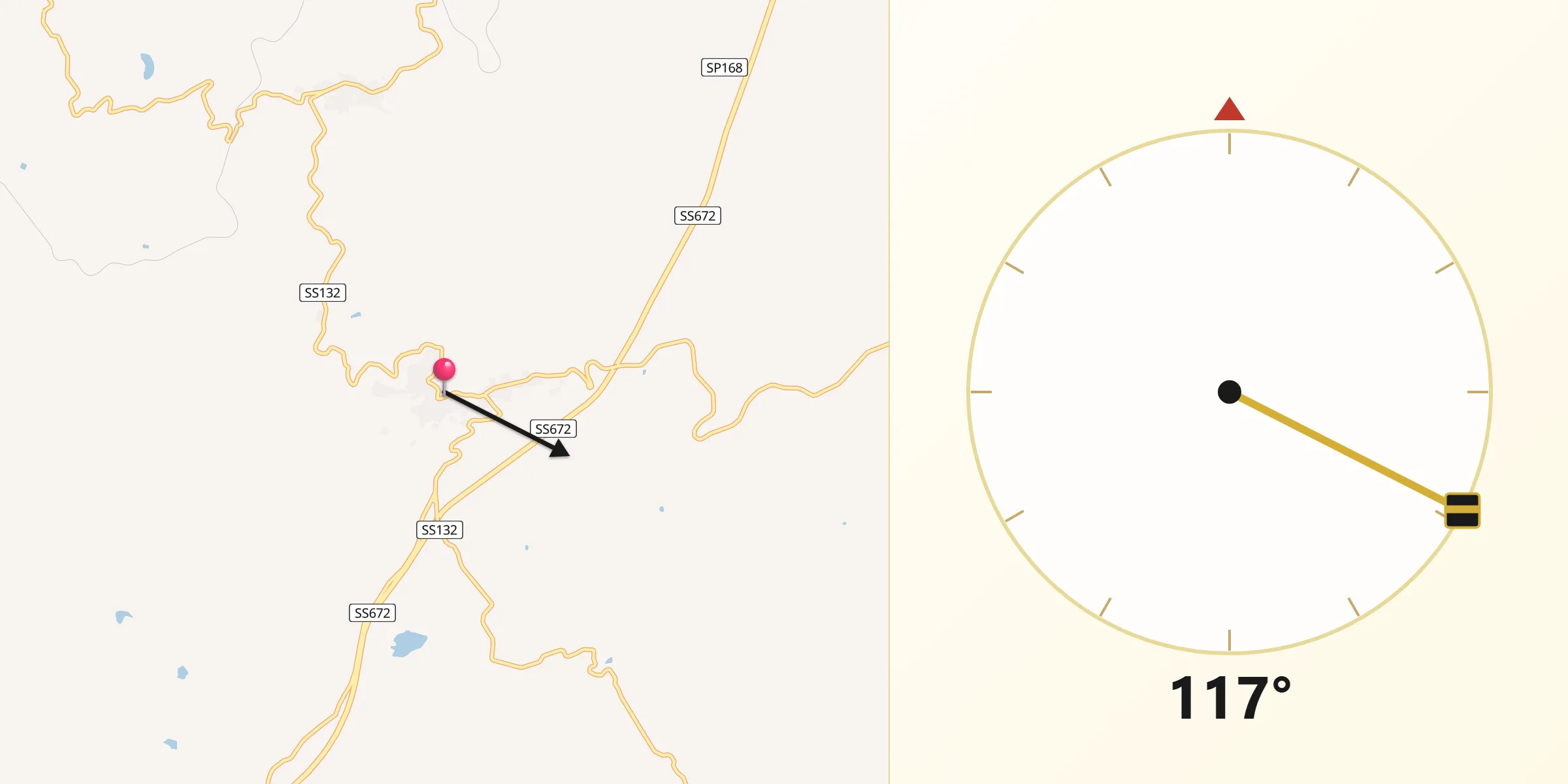 Direzione della Qibla da Chiaramonti