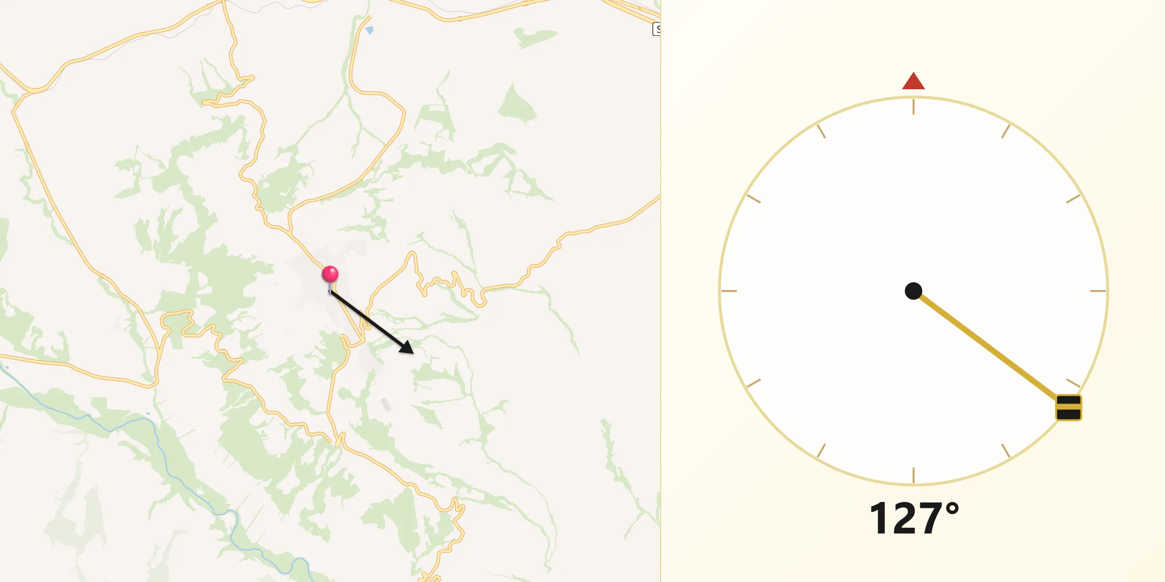 Direzione della Qibla da Irsina