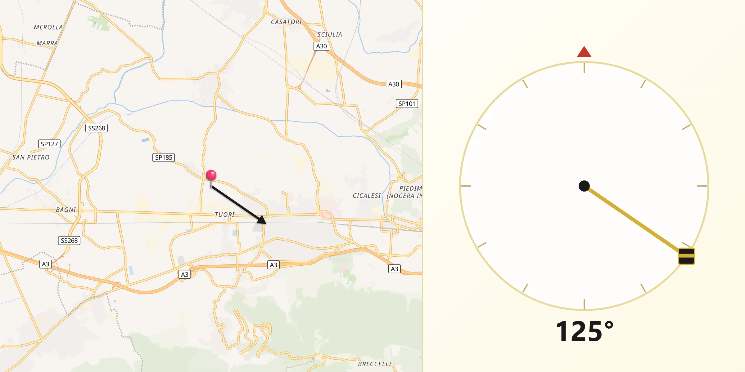 Direzione della Qibla da San Lorenzo