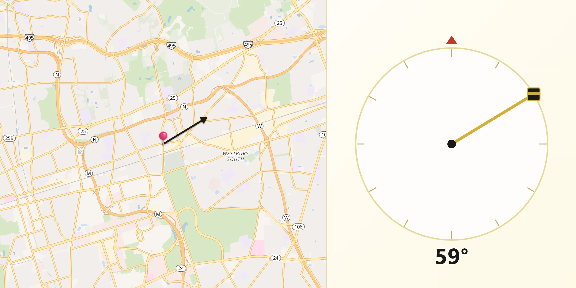 Qibla Direction from Westbury