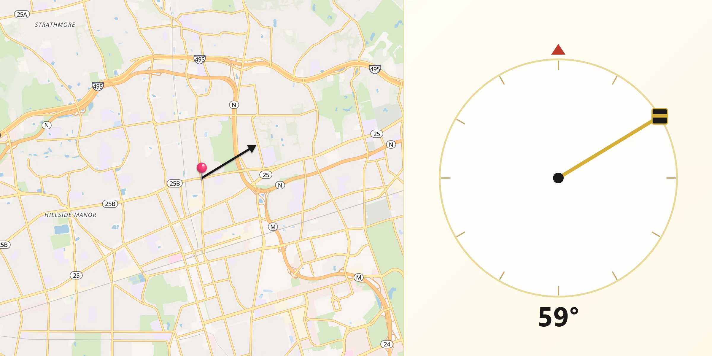 Qibla Direction from East Williston