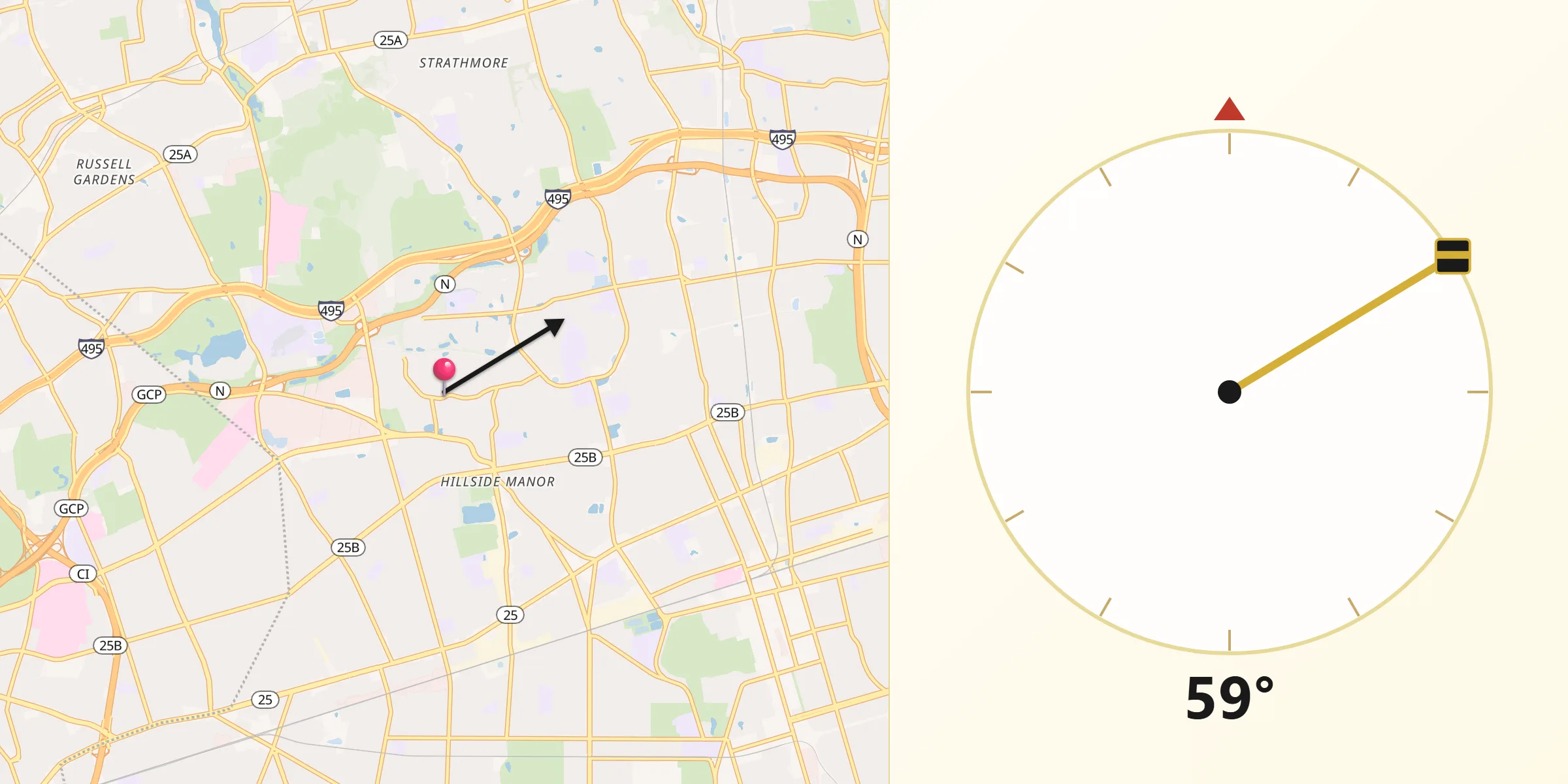 Qibla Direction from Manhasset Hills