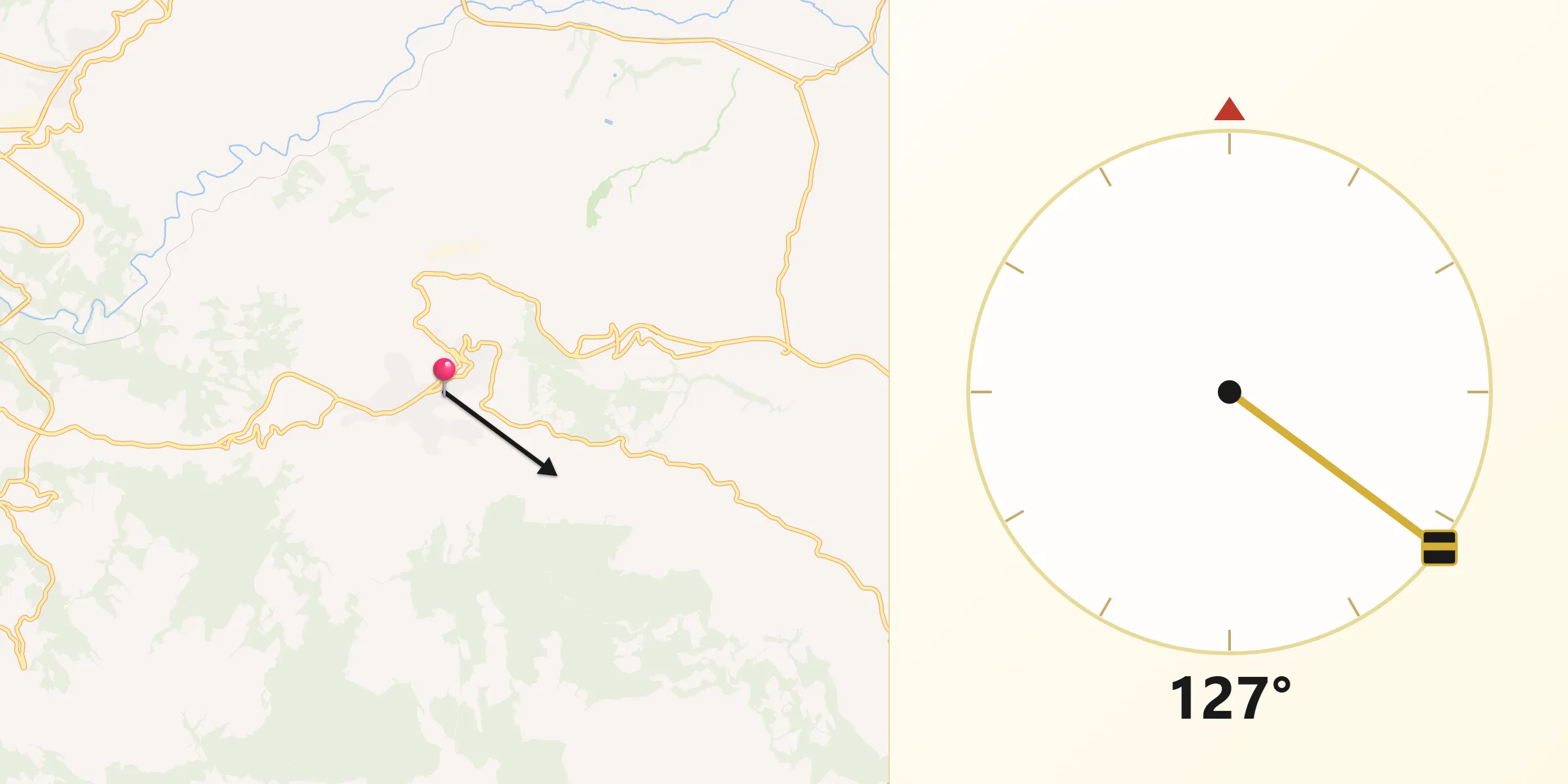 Direzione della Qibla da Oppido Lucano