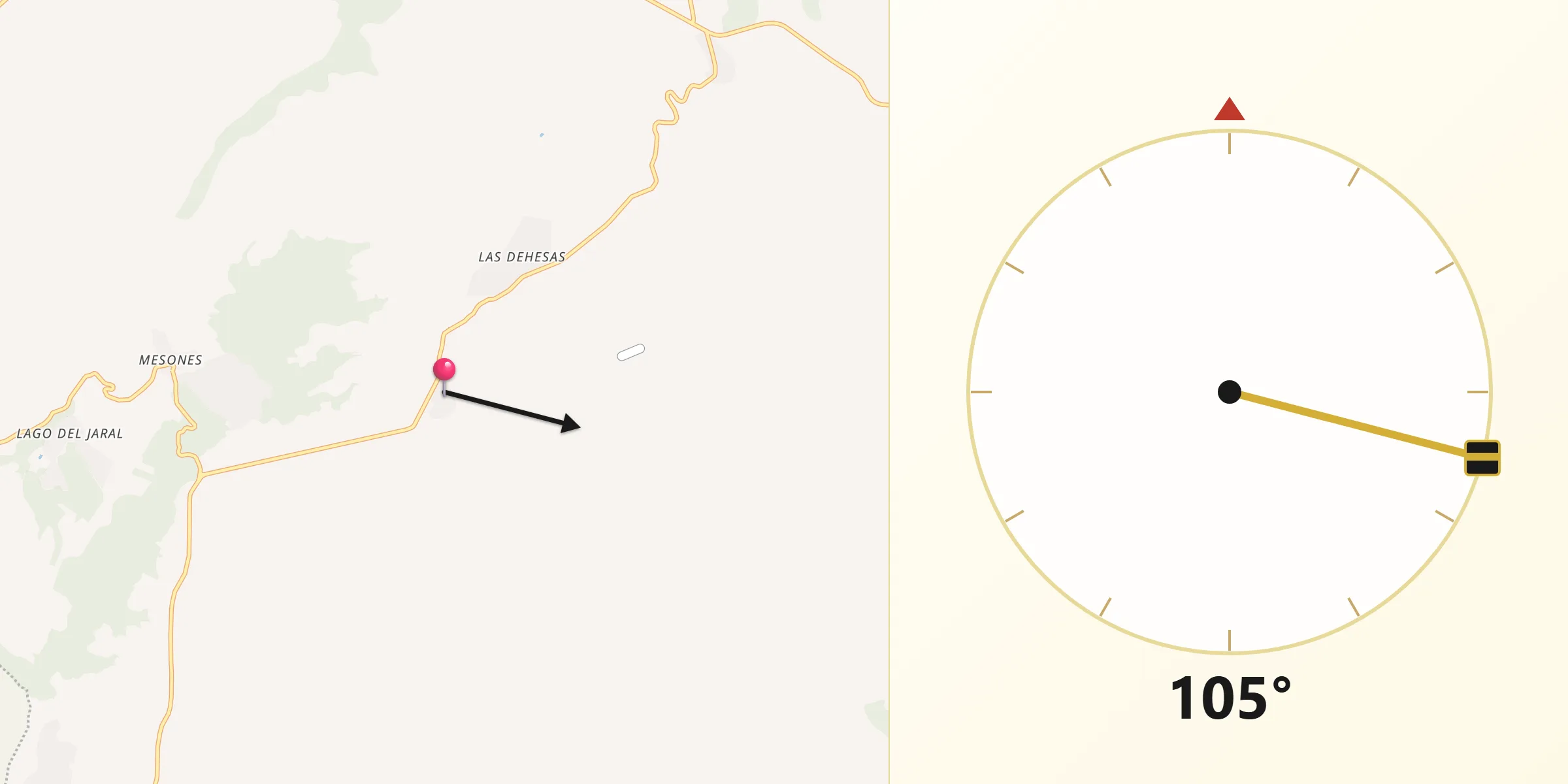 Dirección de la Qibla desde Valdenuño Fernández