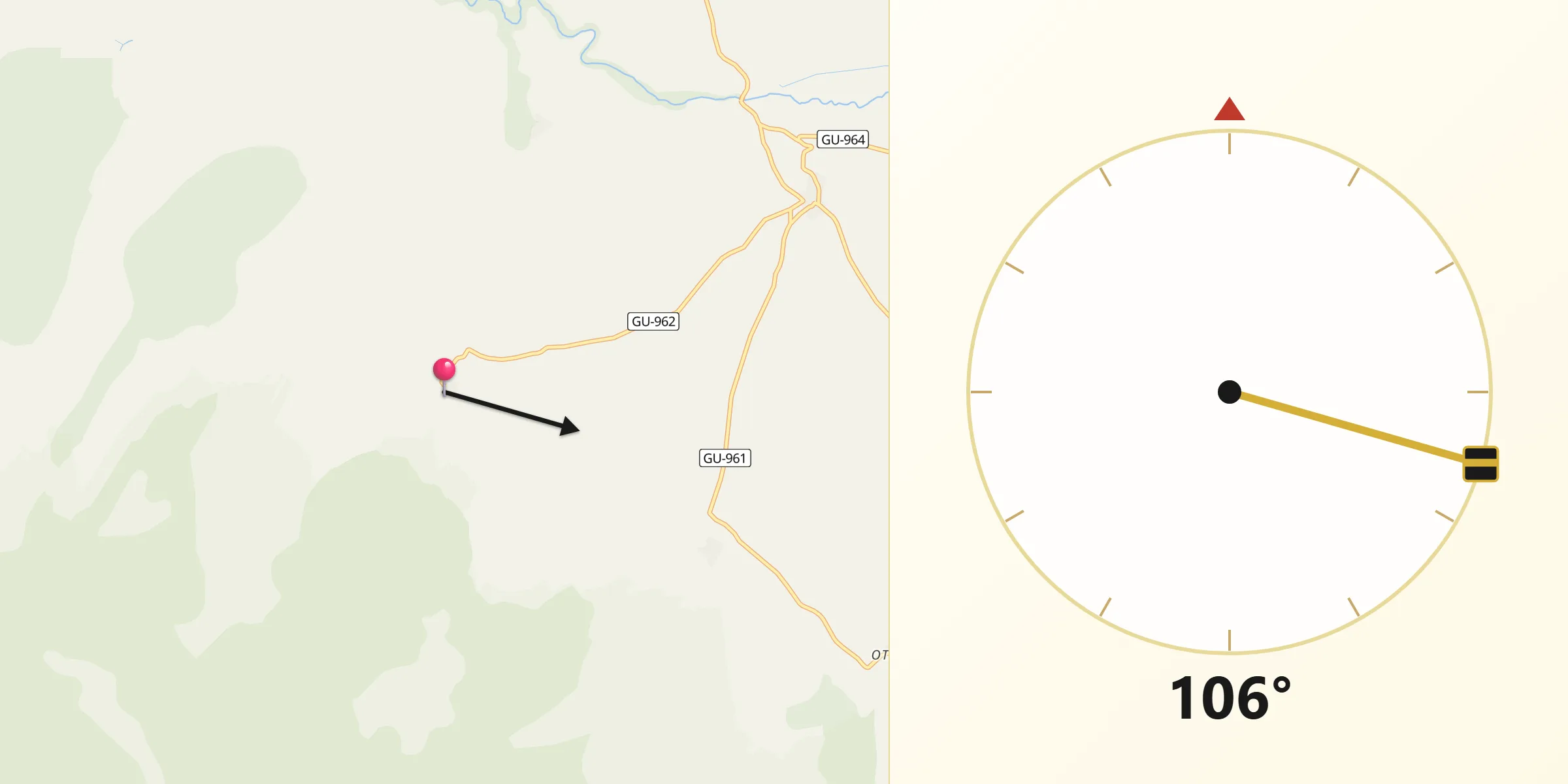 Dirección de la Qibla desde Torremochuela