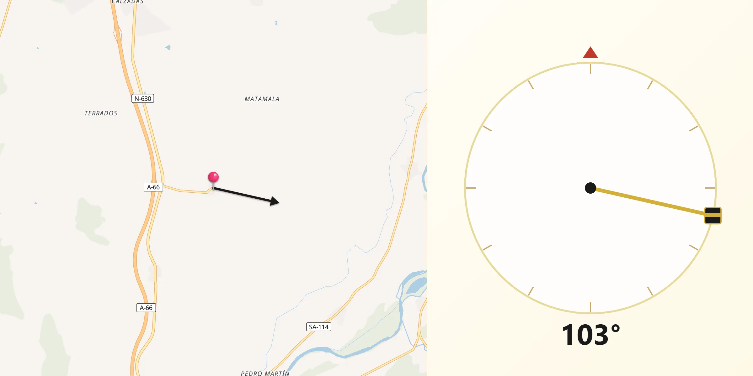 Dirección de la Qibla desde Buenavista