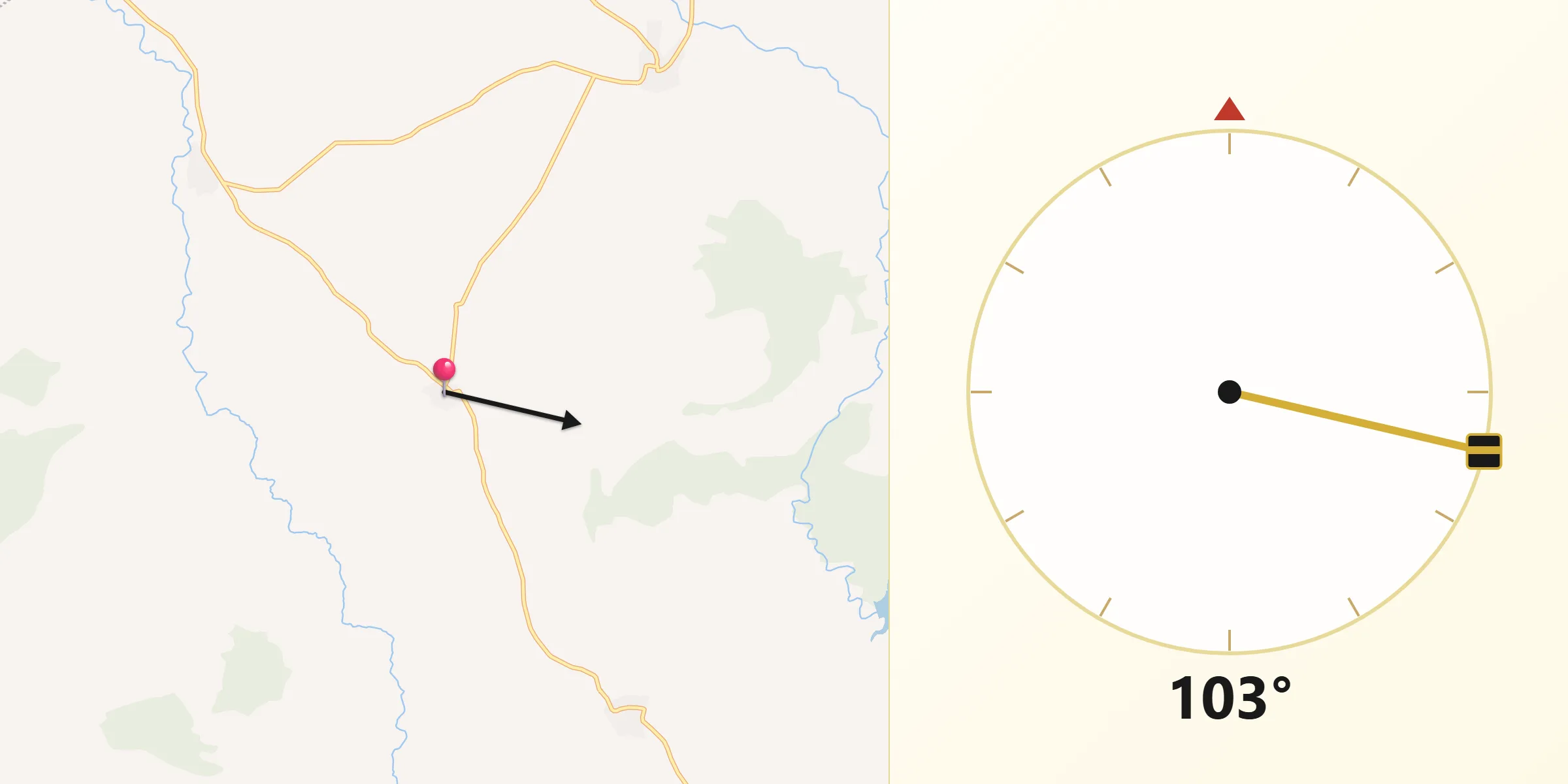 Dirección de la Qibla desde San García de Ingelmos