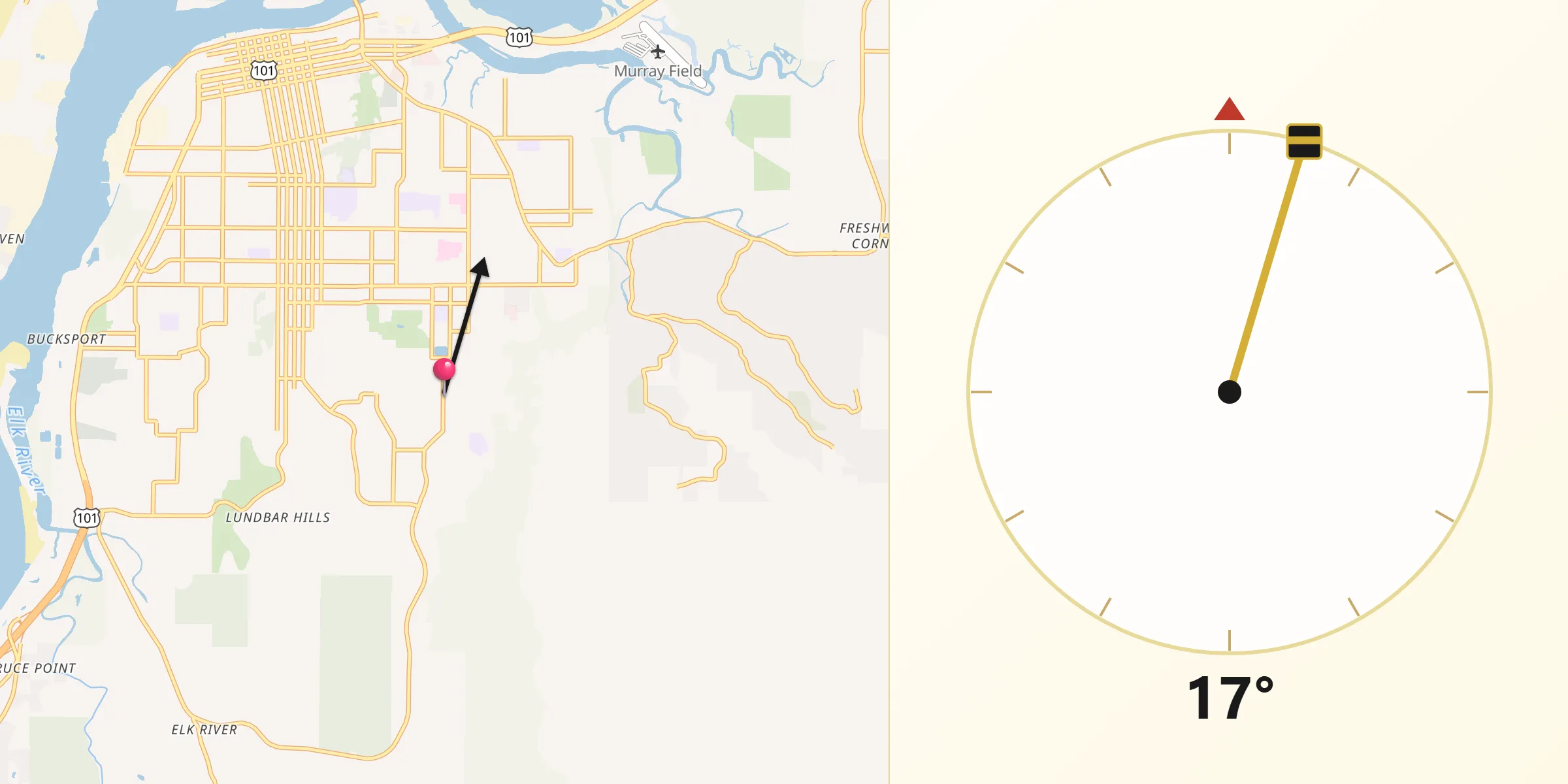 Qibla Direction from Cutten
