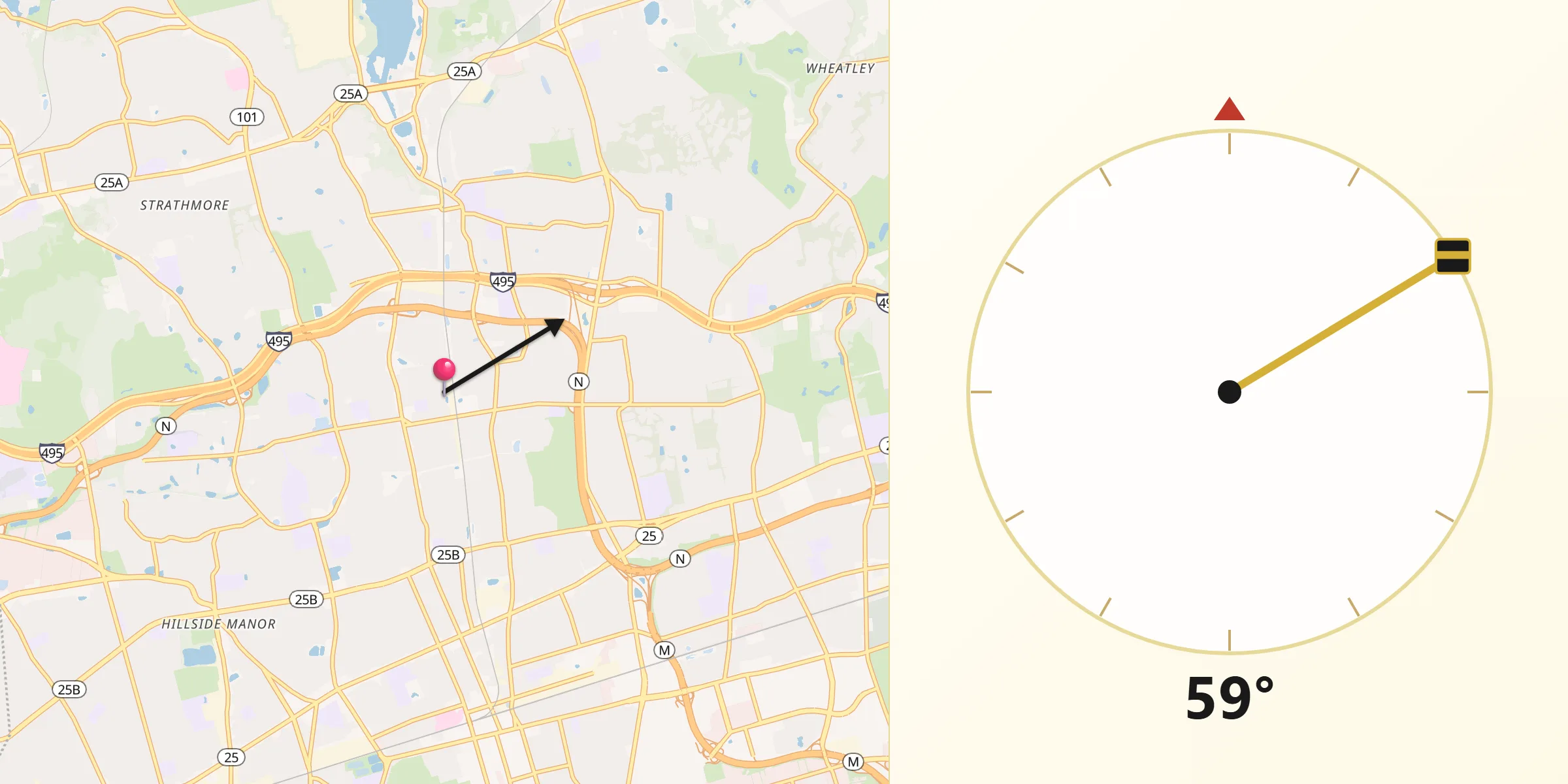 Qibla Direction from Albertson