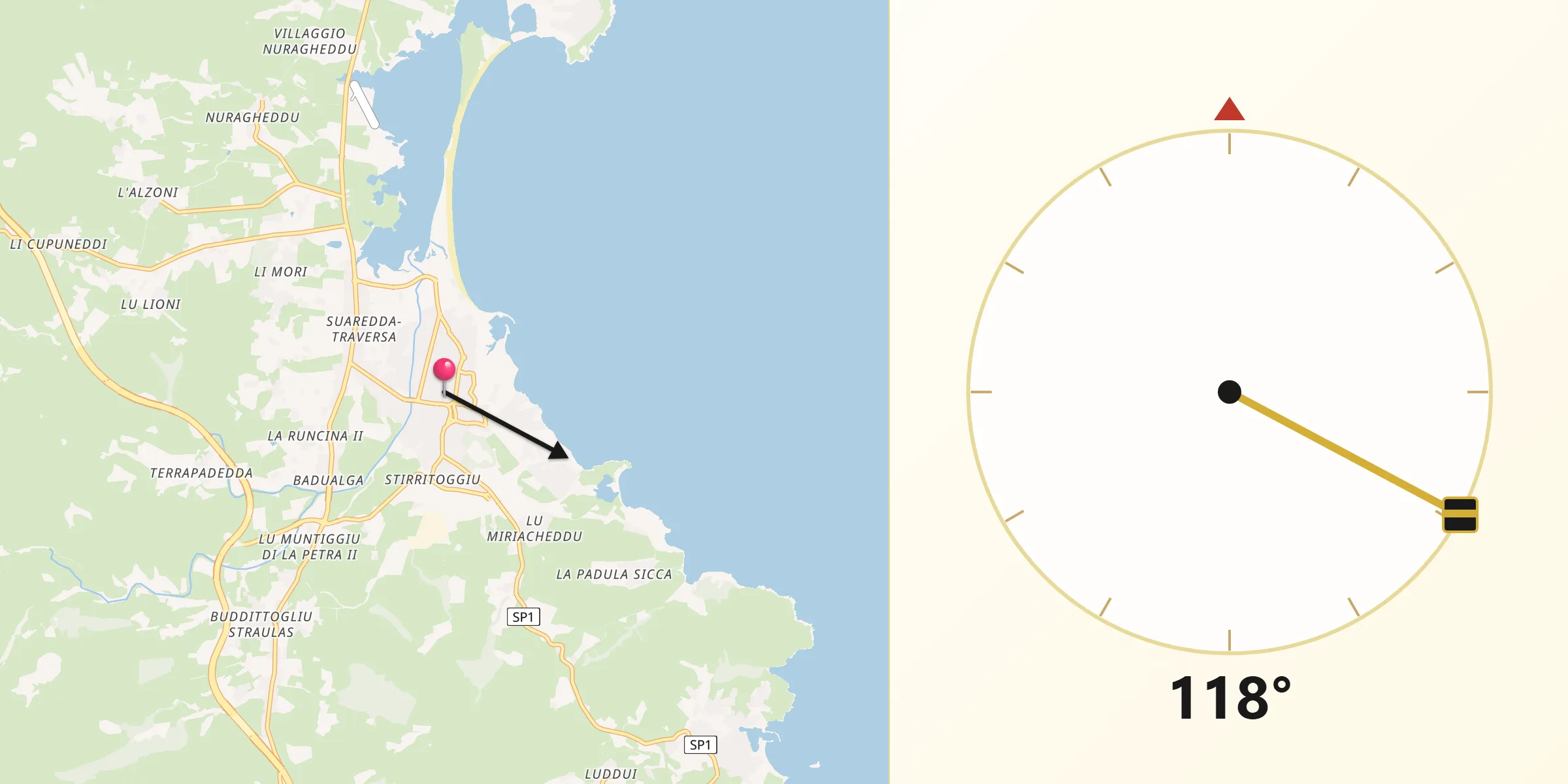Direzione della Qibla da San Teodoro