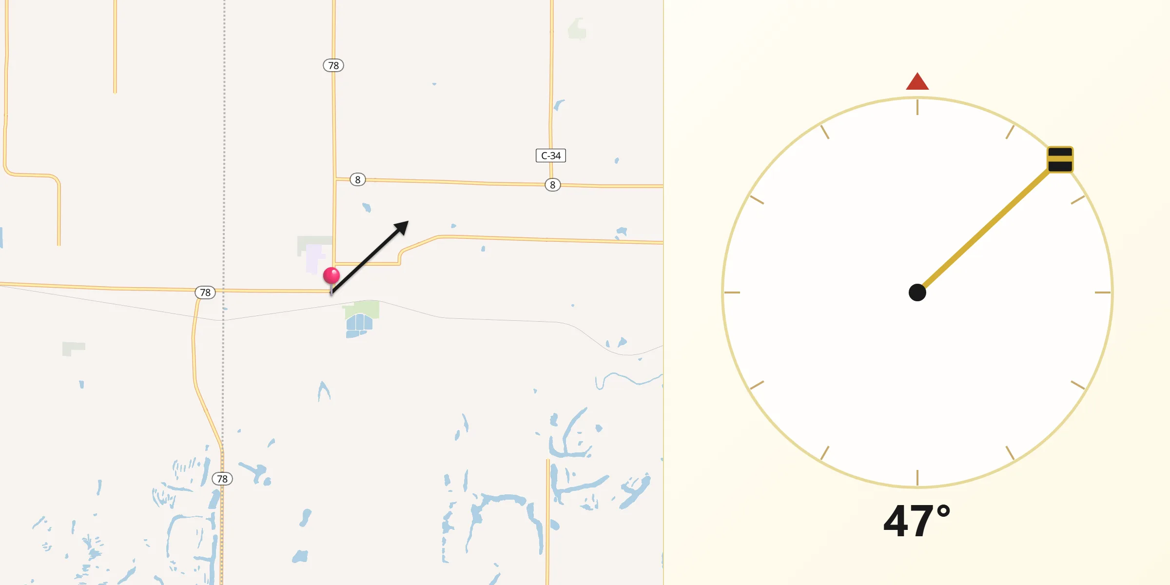 Qibla Direction from Elmwood