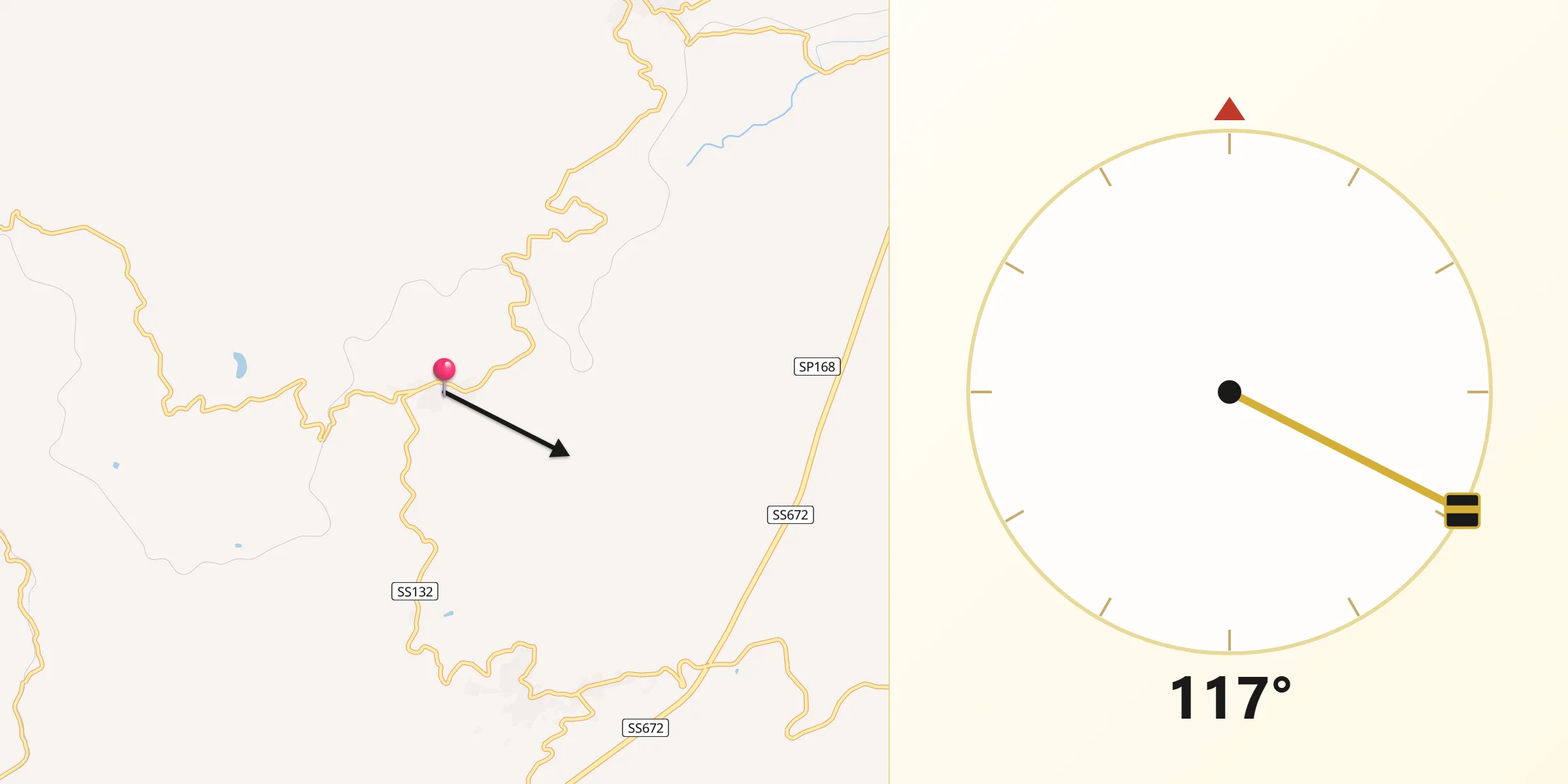 Direzione della Qibla da Martis