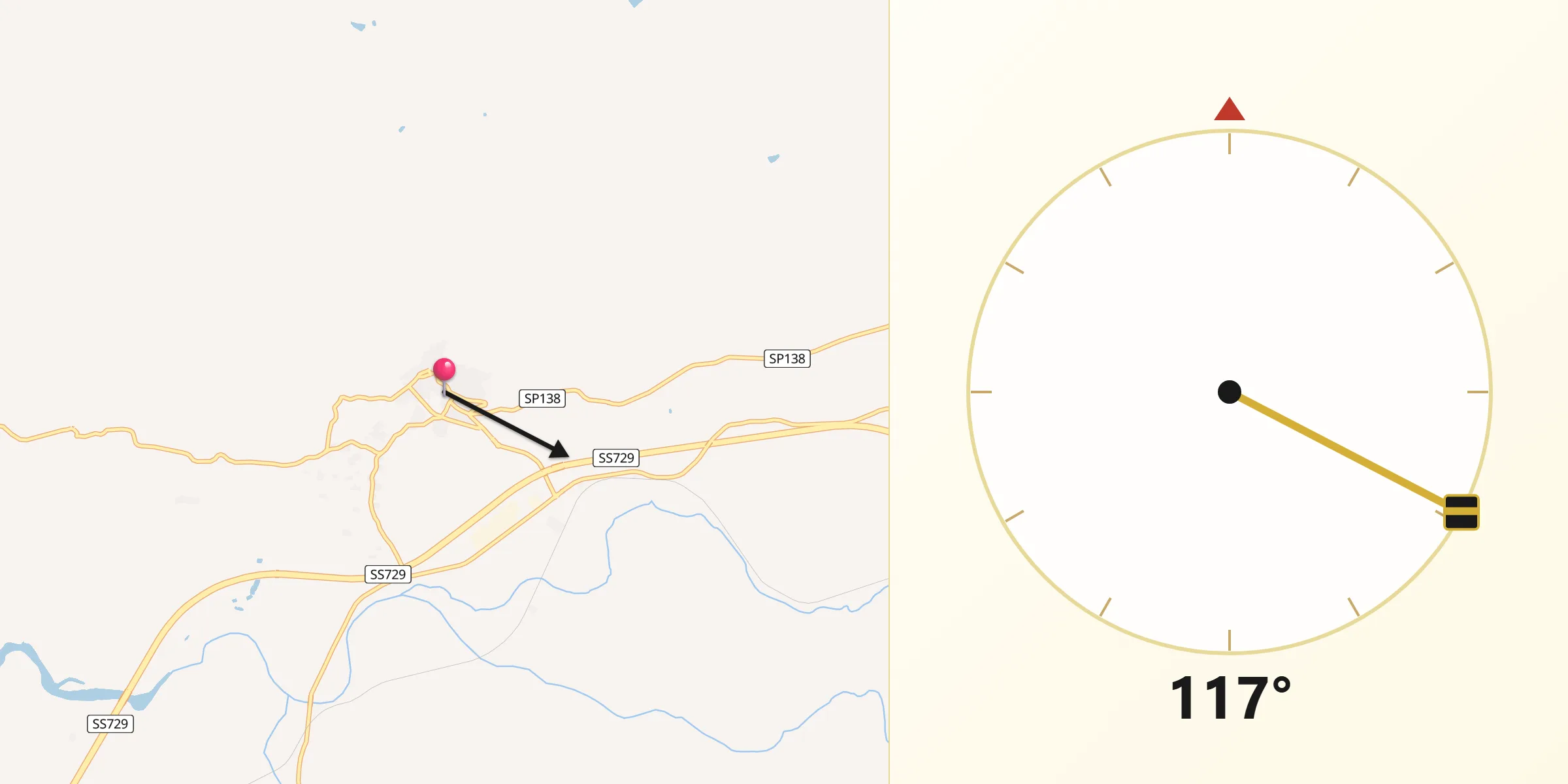 Direzione della Qibla da Berchidda