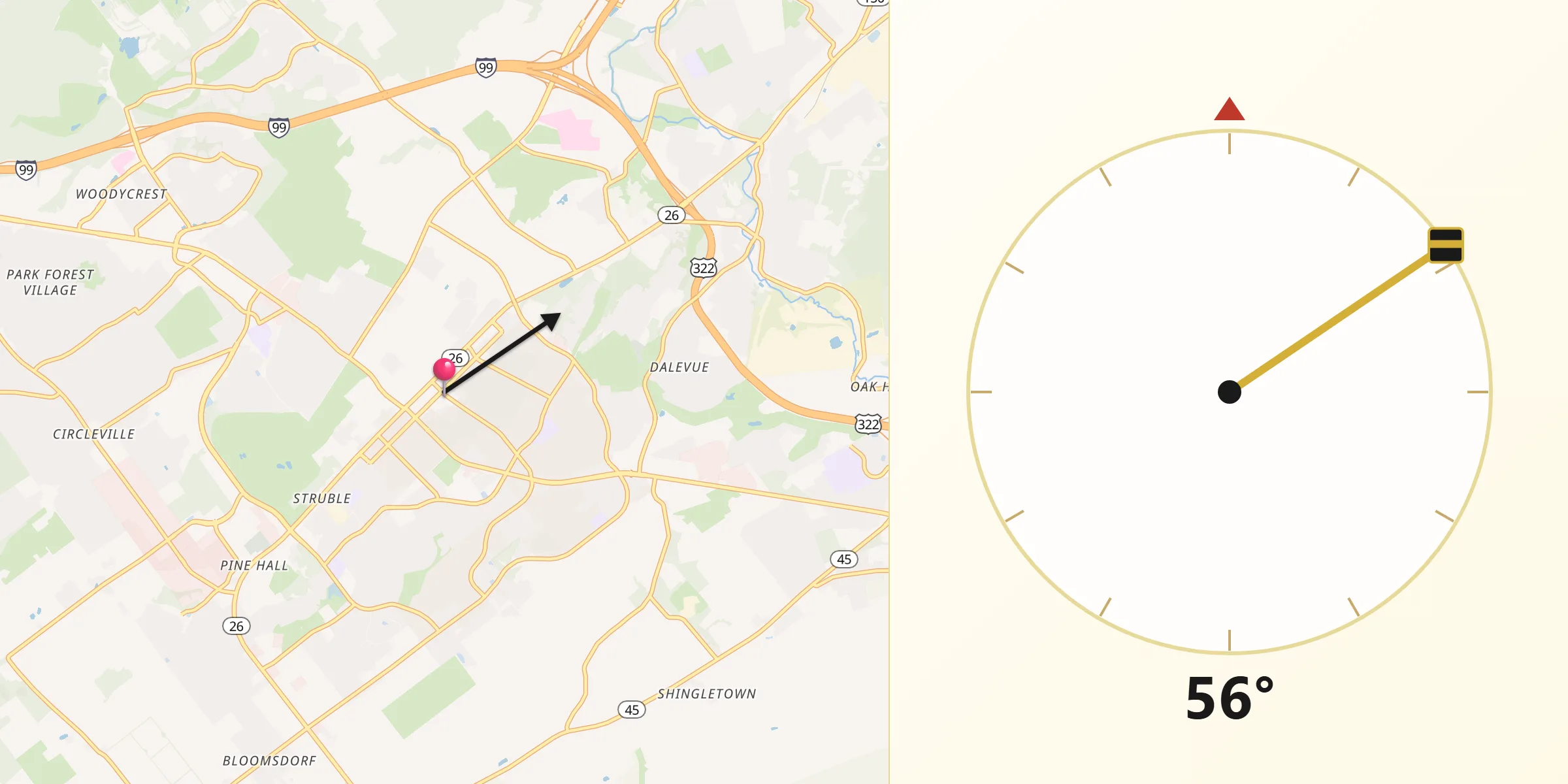 Qibla Direction from State College