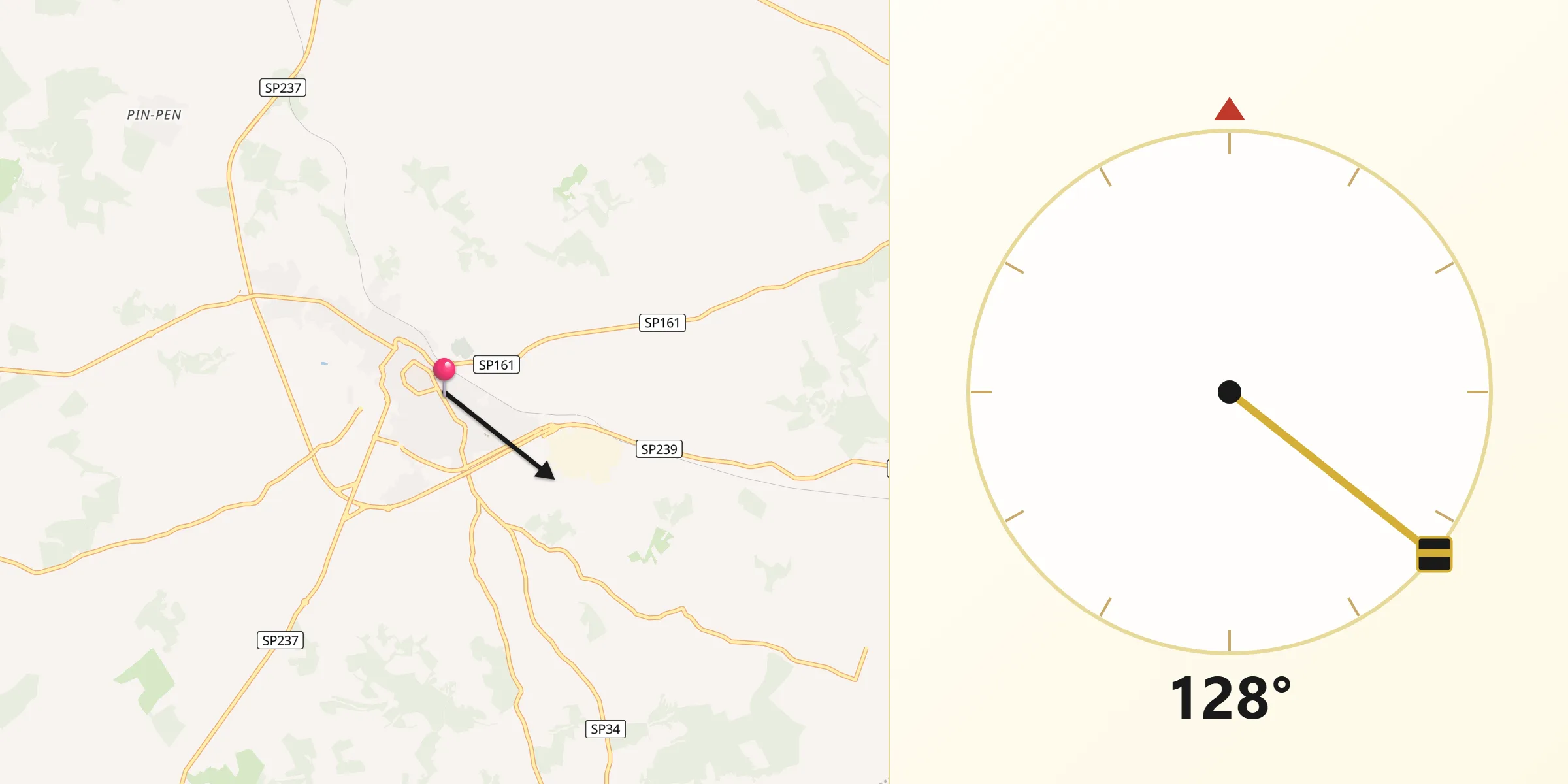 Direzione della Qibla da Noci