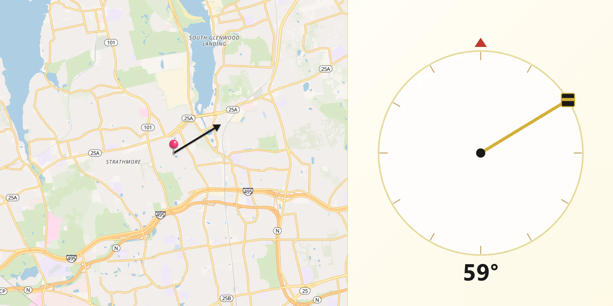 Qibla Direction from Roslyn Estates