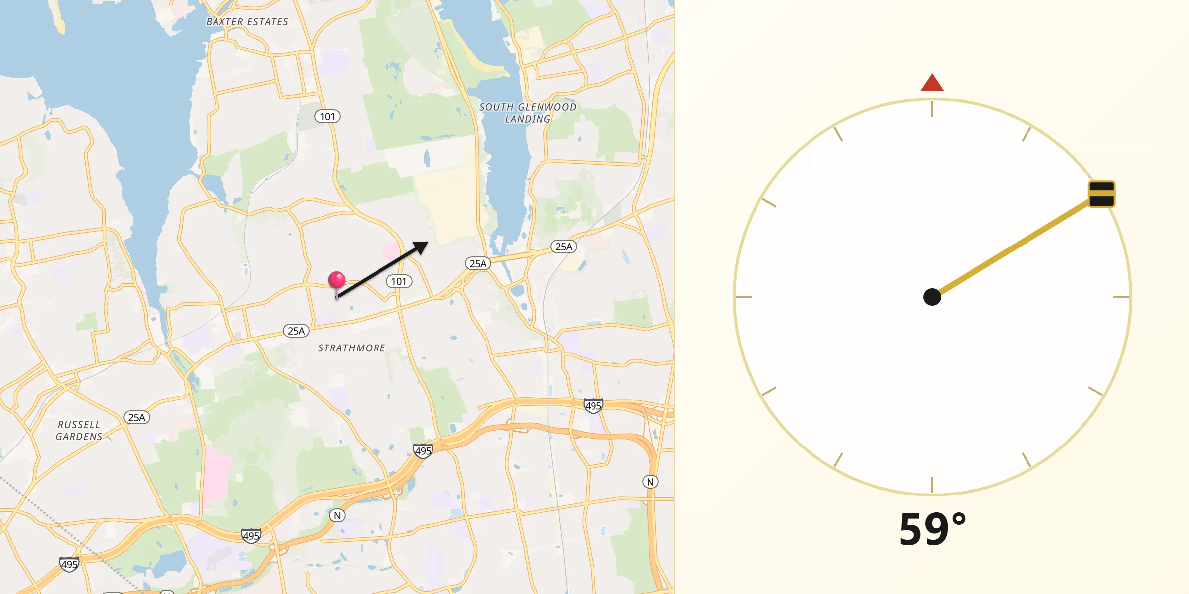 Qibla Direction from Munsey Park
