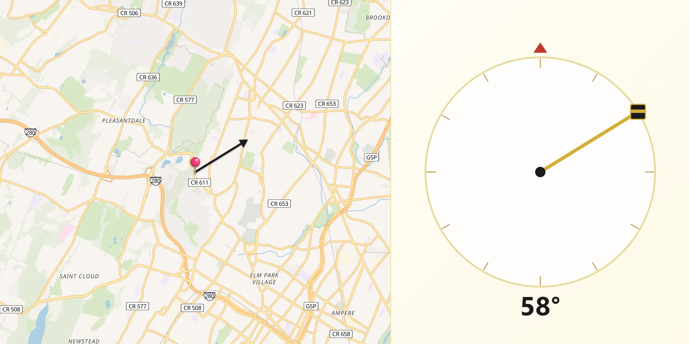 Qibla Direction from West Orange