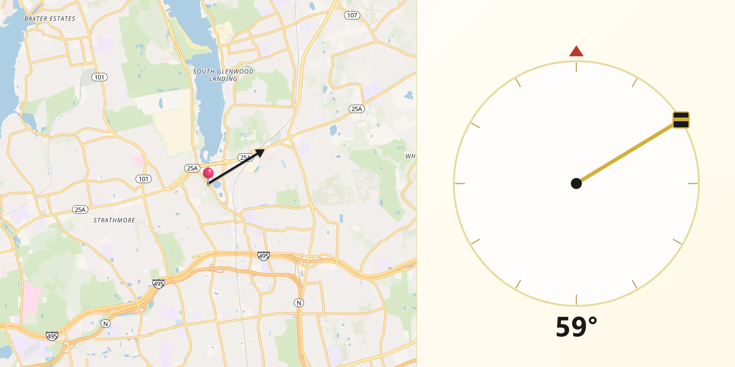 Qibla Direction from Roslyn