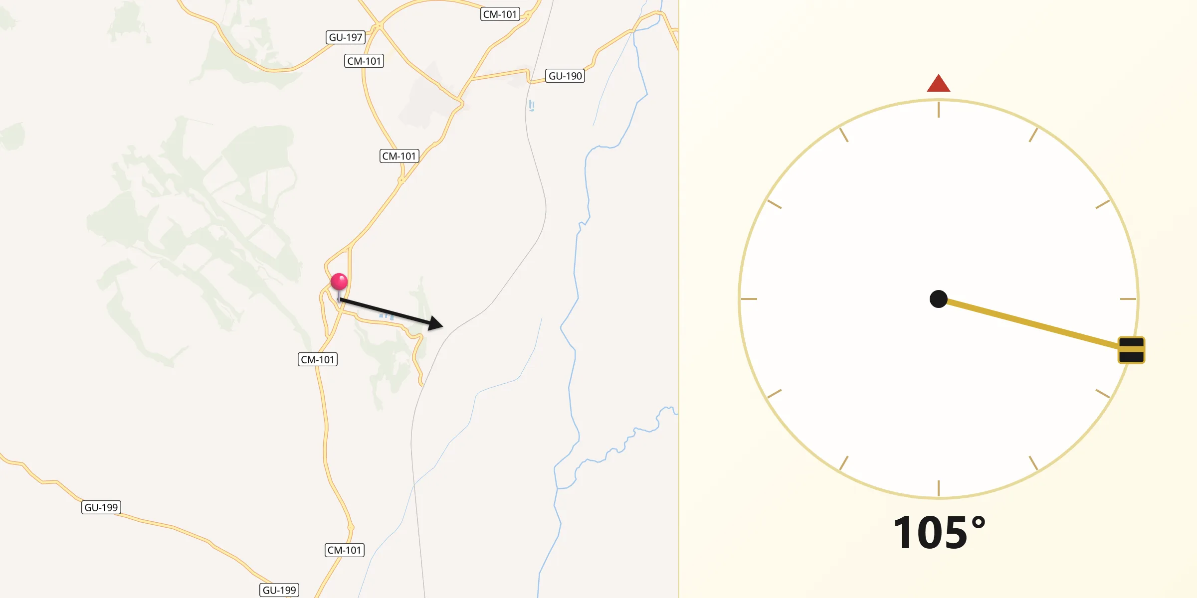 Dirección de la Qibla desde Mohernando