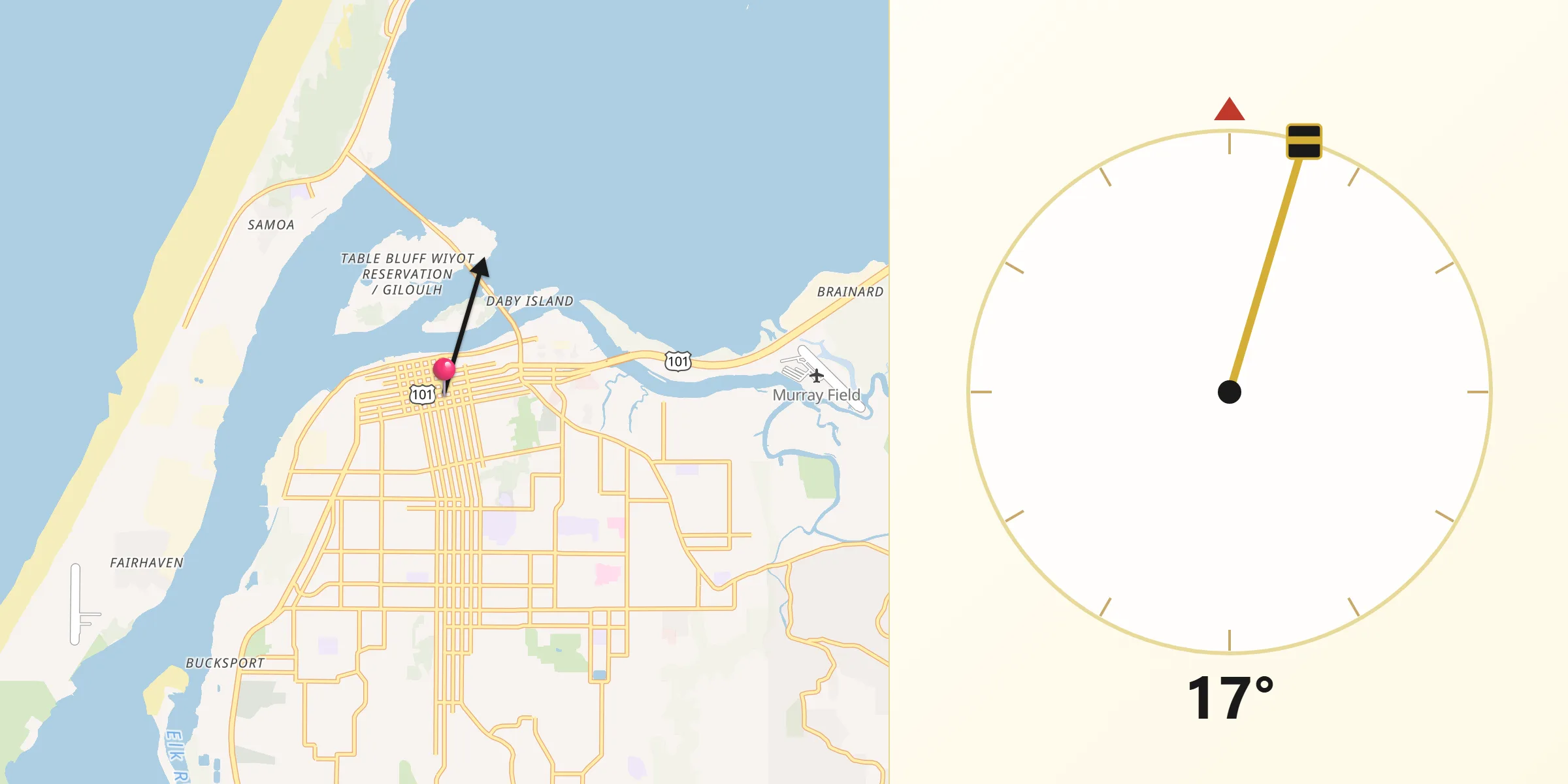 Qibla Direction from Eureka