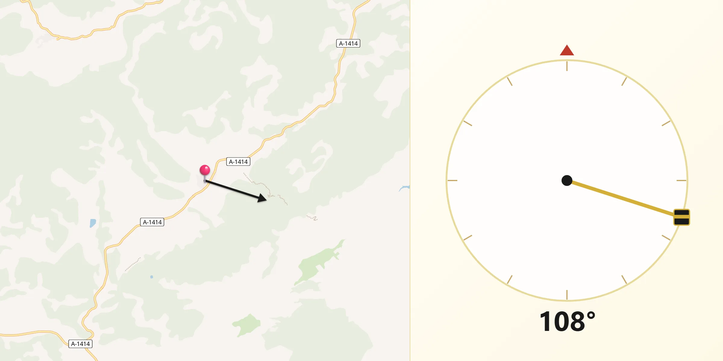 Dirección de la Qibla desde Fuentespalda